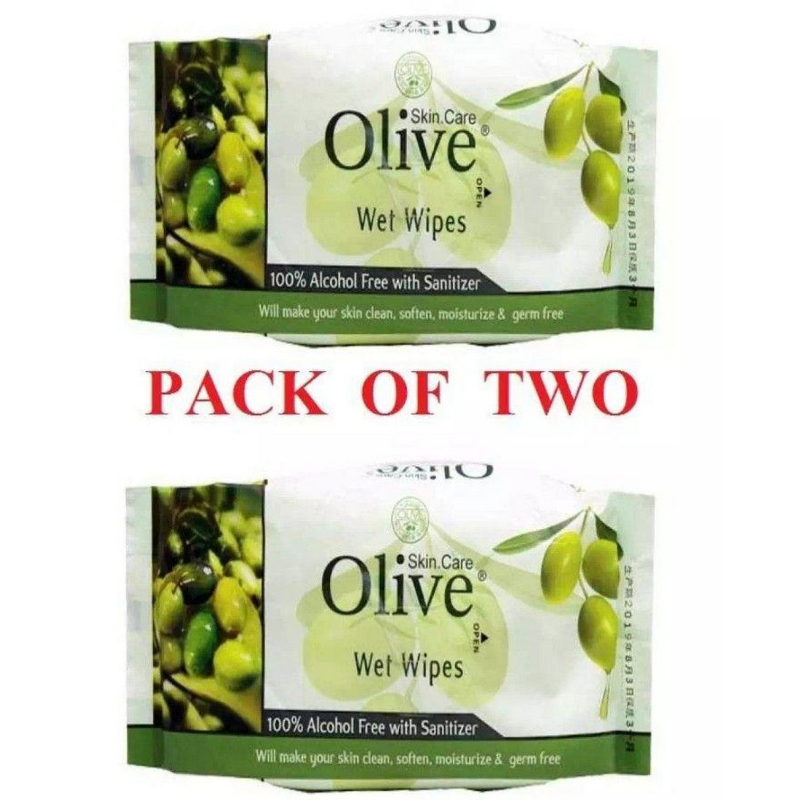 Pack Of 2 Olive Wet Wipe Skin Care Wet Baby Wipes