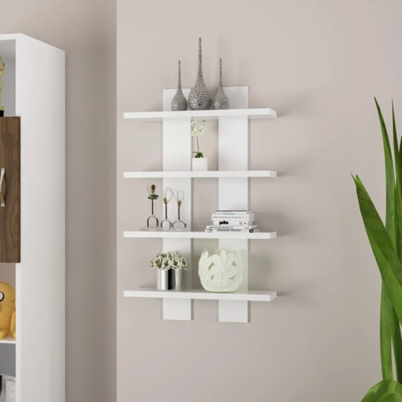 Wall Mount Floating Shelves / 4 Tier Hanging BookShelf