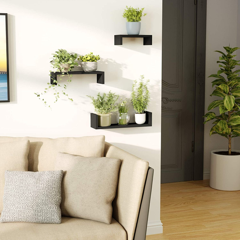 U Shape Wall Mount Floating Shelves | Decorative Shelves for Living Room, Bedroom, Kitchen | DreamDecorPK