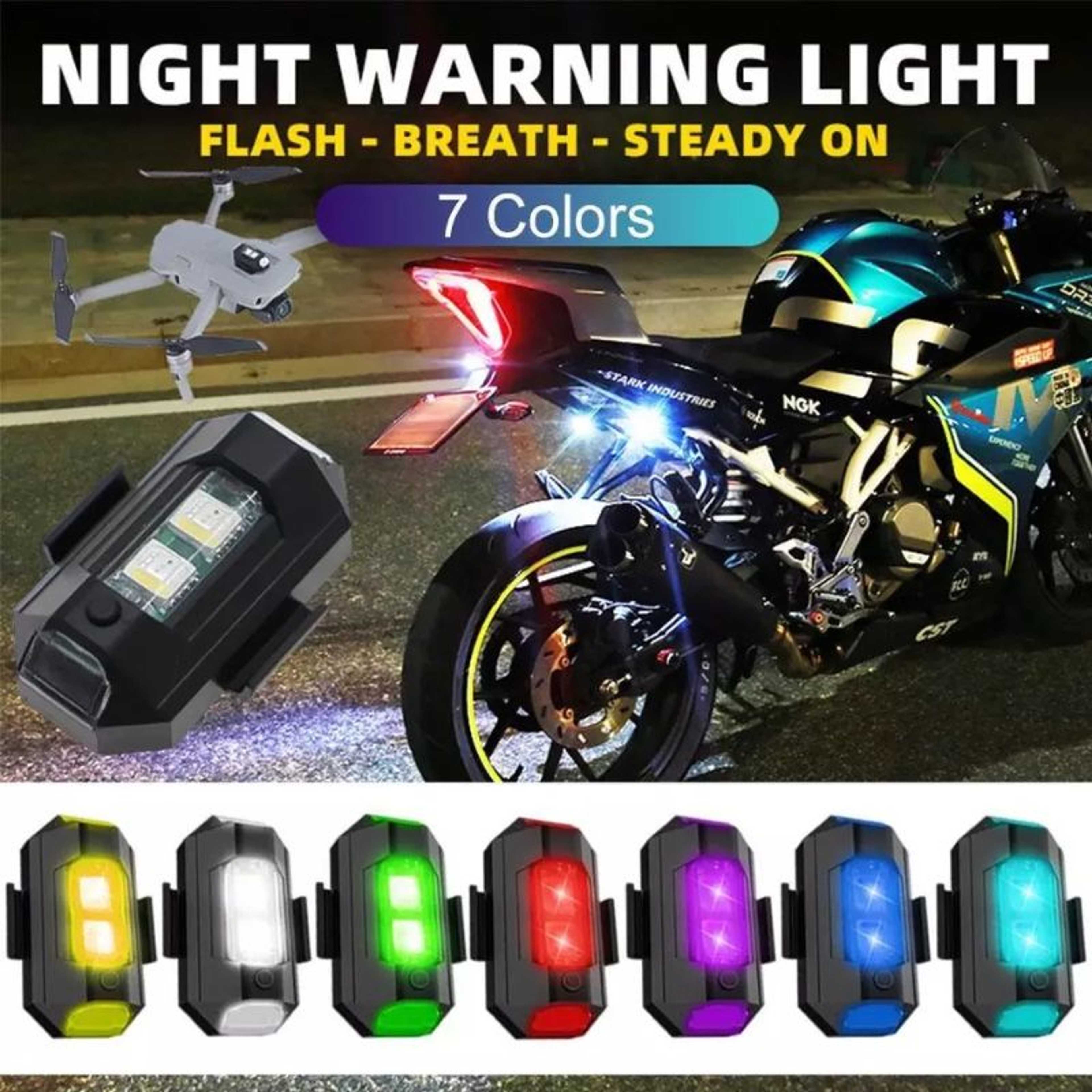 Universal Led Aircraft Strobe Lights Anti Collision Warning Light with USB Charging 7 Colors