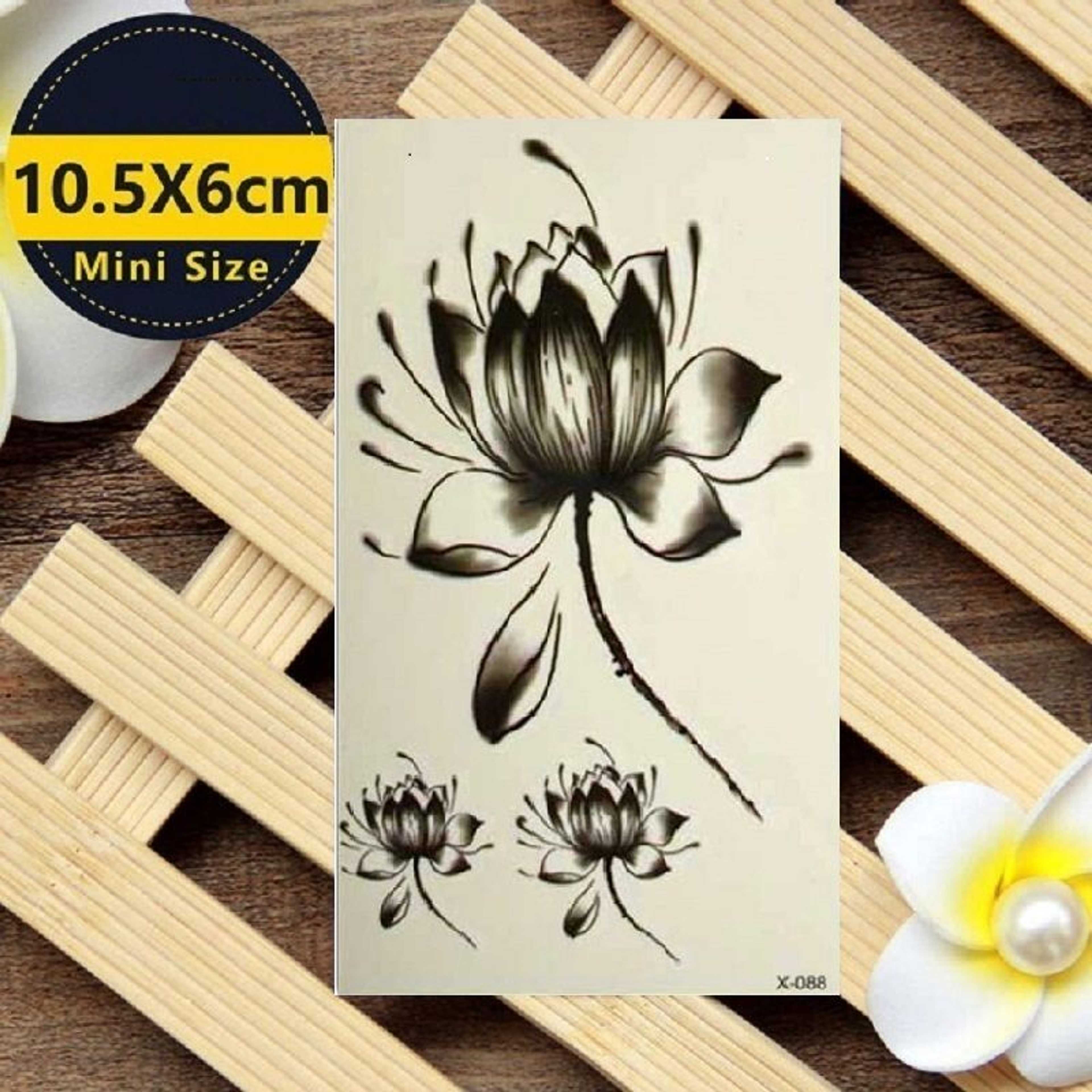 Temporary Tattoos Water Lily Lotus Flower Water Proof Tattoo Body Tattoo