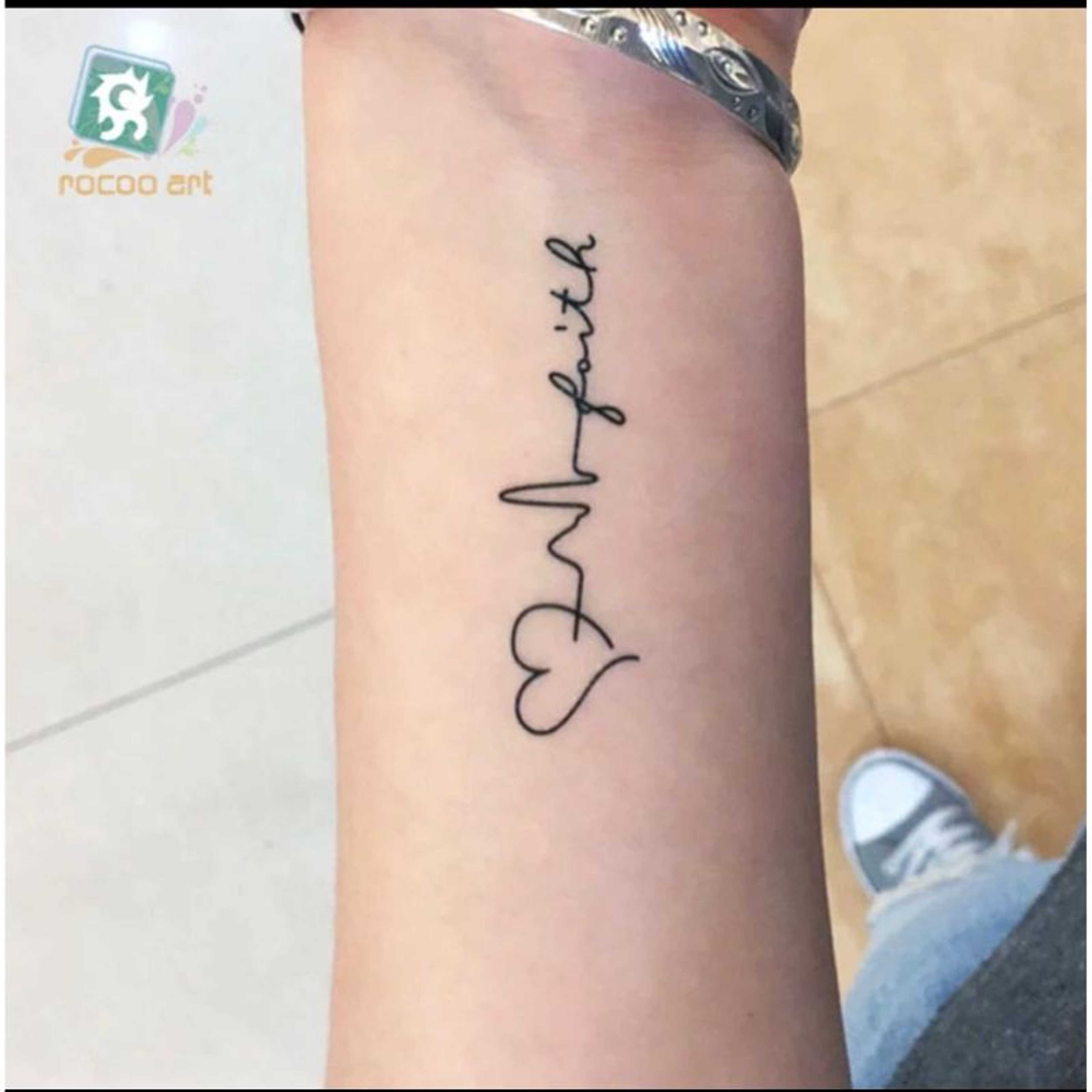 Love Electrocardiogram Lover  Temporary Tattoo Water Proof Tattoo Body Tattoo