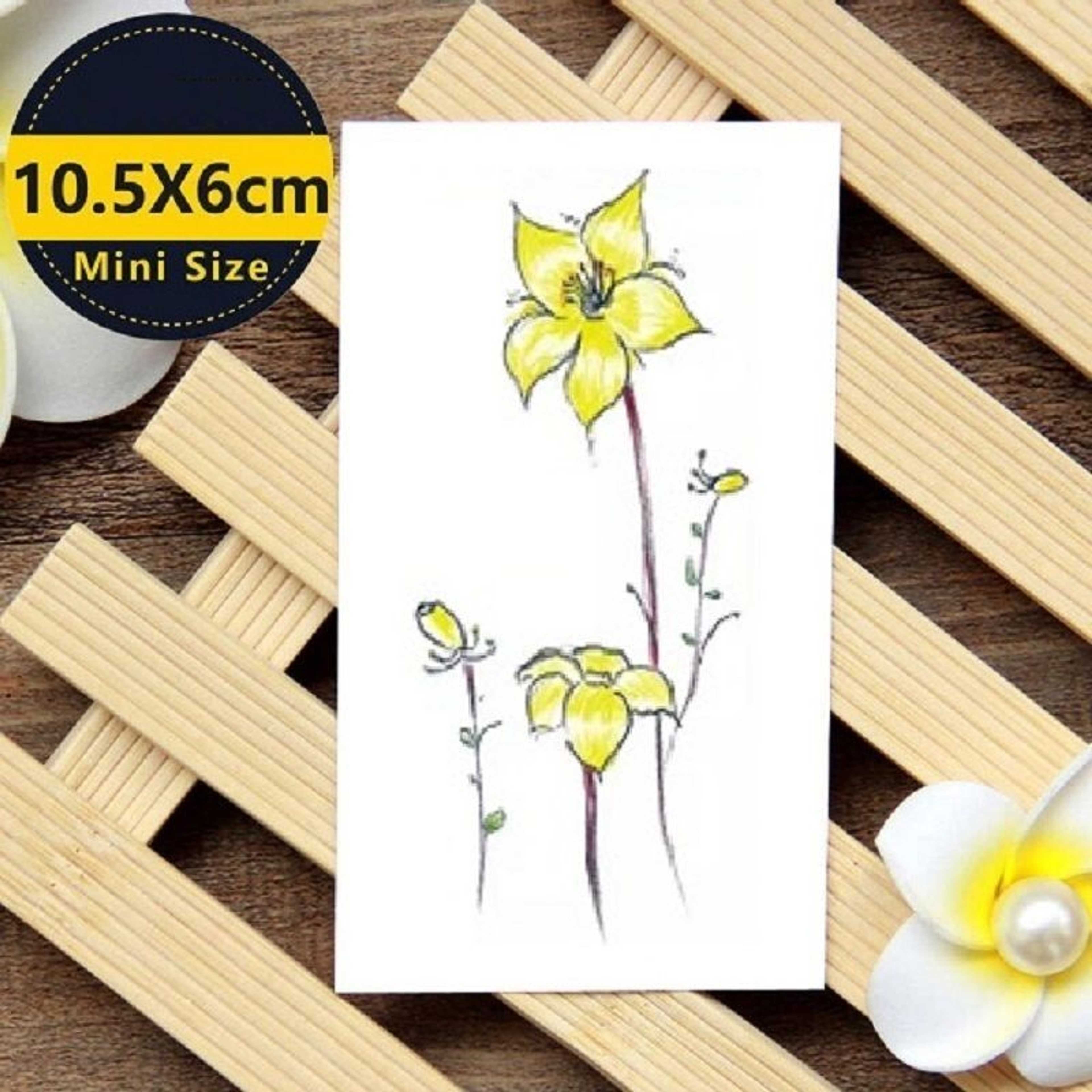 Yellow Blossom Flower Tree Fashion Waterproof Temporary Tattoo Sticker Water Proof Tattoo Body Tattoo