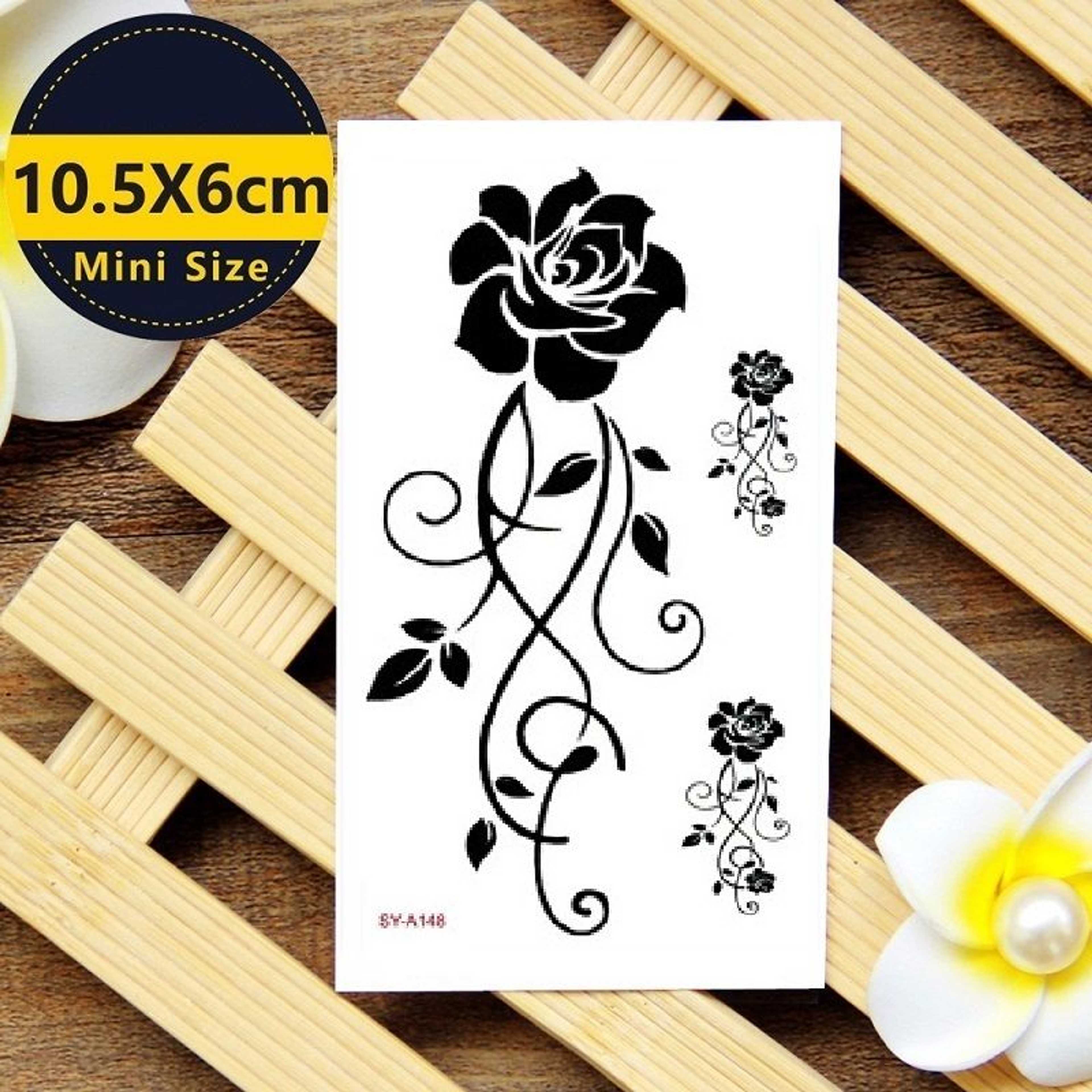 Black Roses Temporary Tattoo Body Art Flash Tattoo Painless Sticker Water Proof Tattoo Body Tattoo