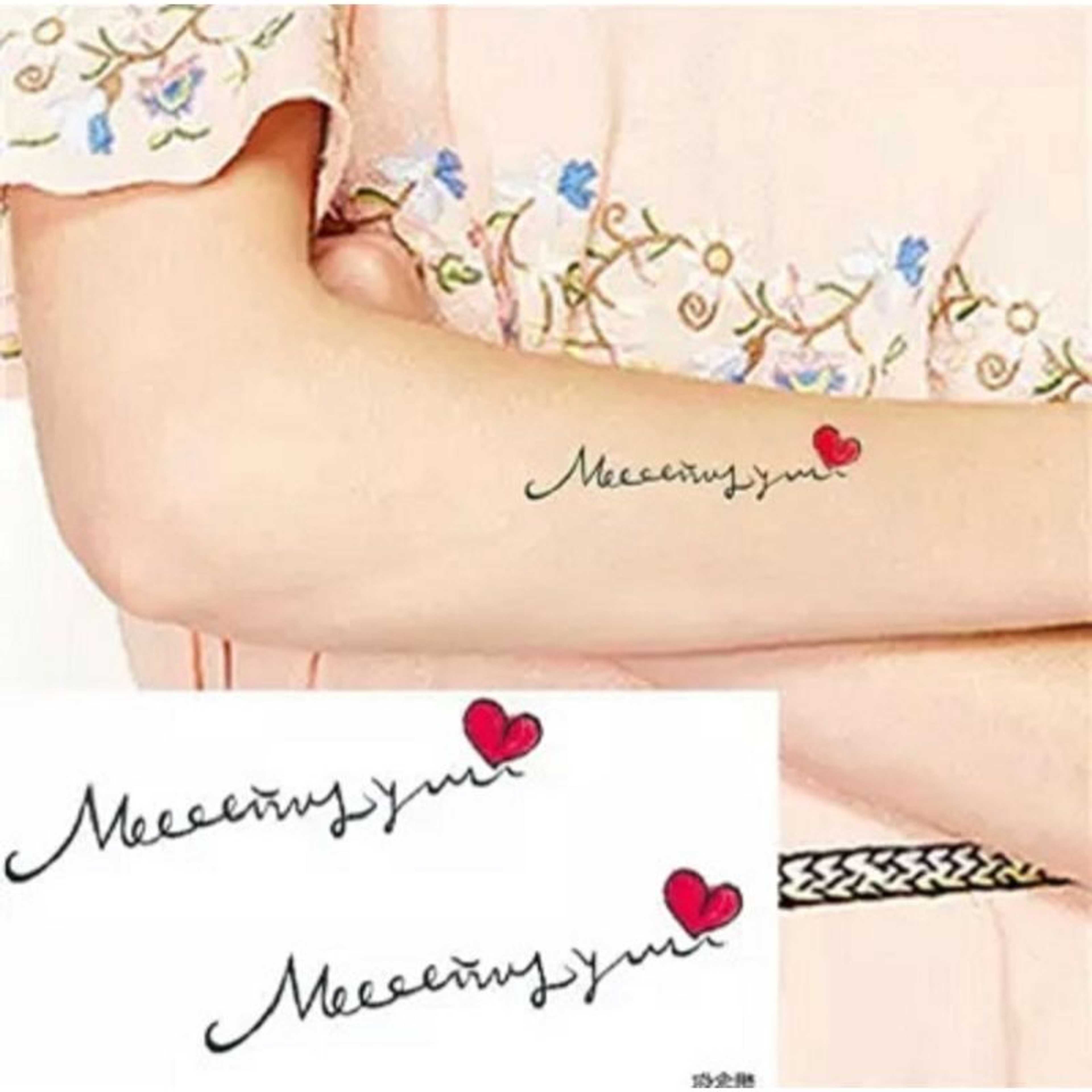 Colored Fashion Waterproof Temporary Tattoo Henna Red Heart Blossom Flower Water Proof Tattoo Body Tattoo