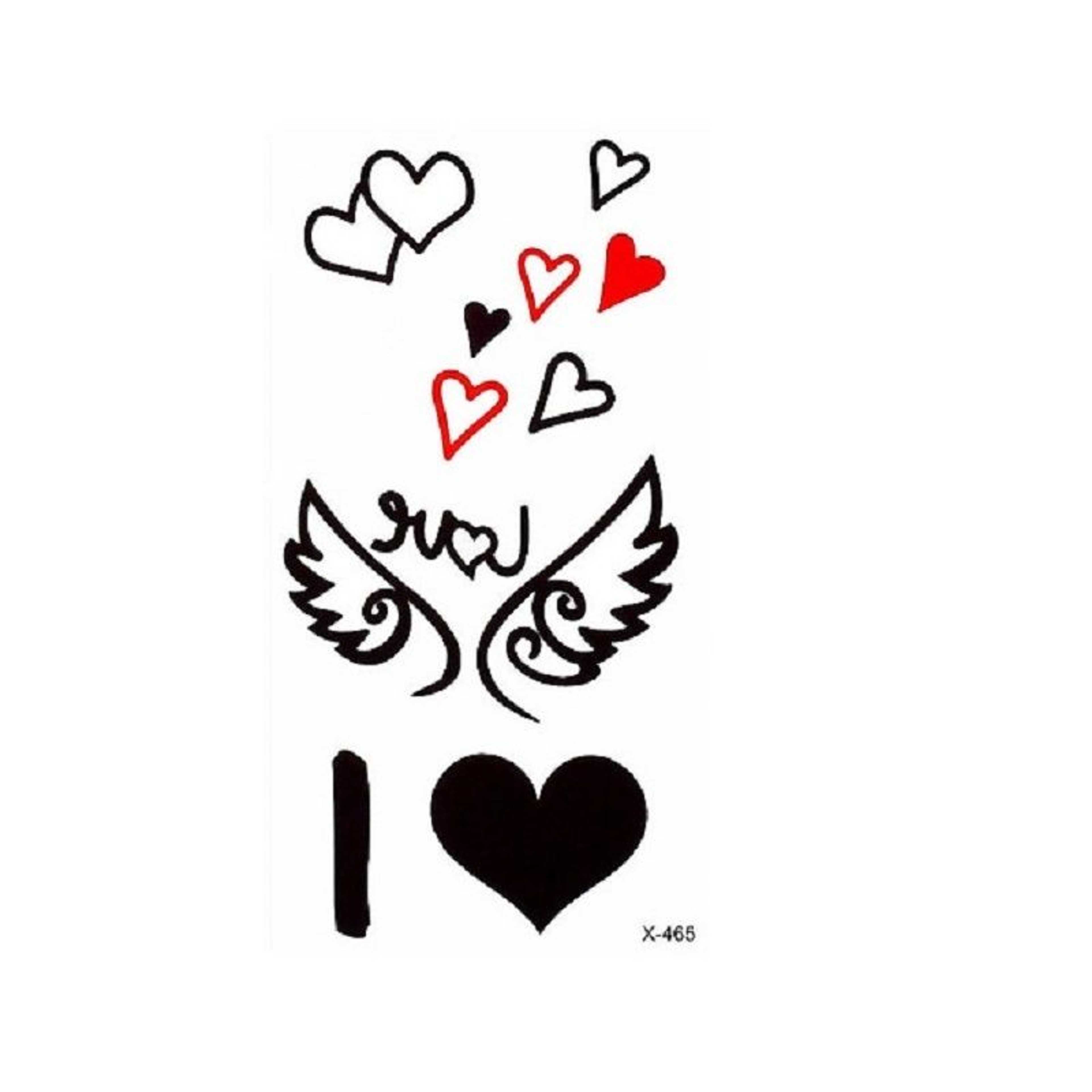 An-gel Win-gs Design Love Pattern Temporary Tattoo