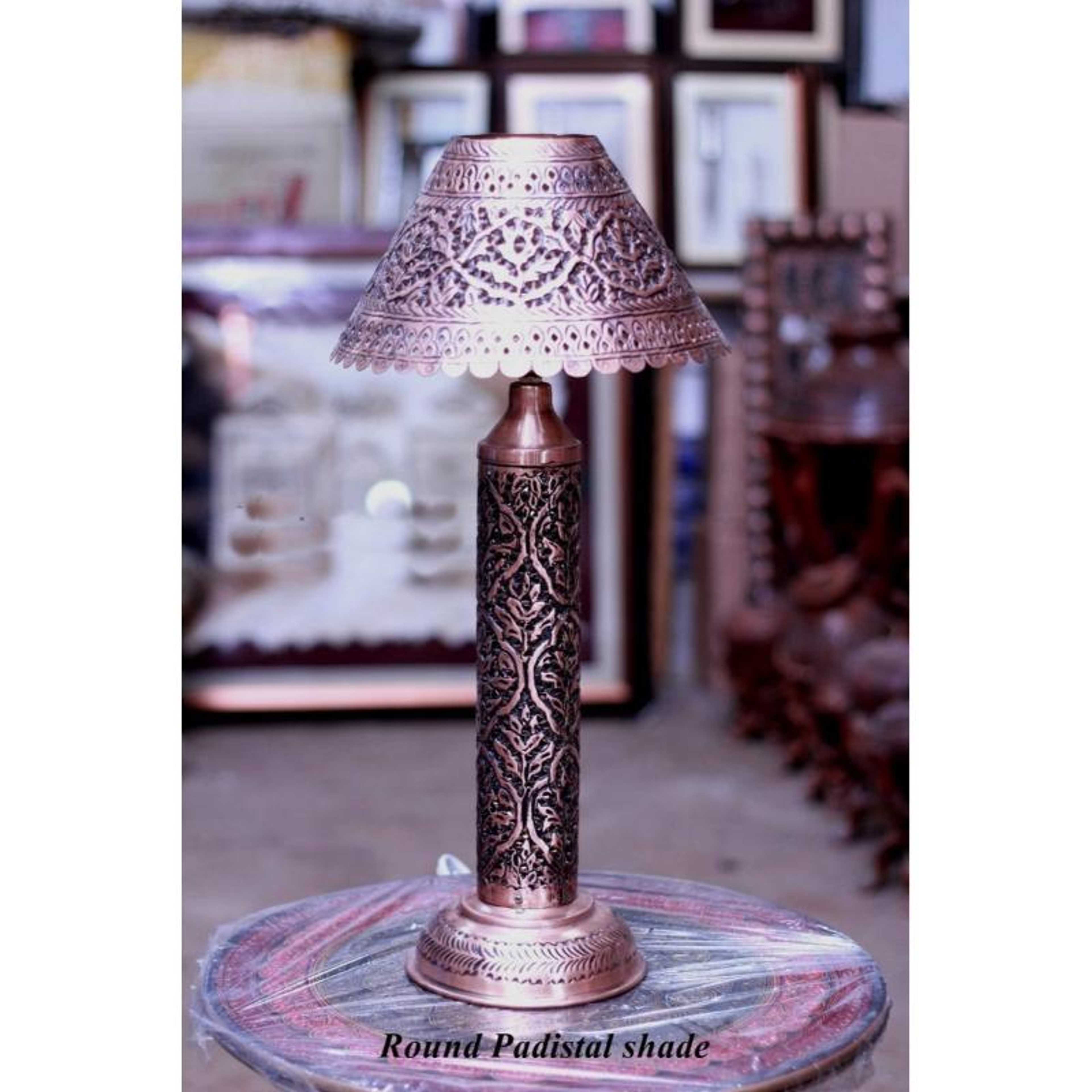 Copper Antique Padistal Lamp