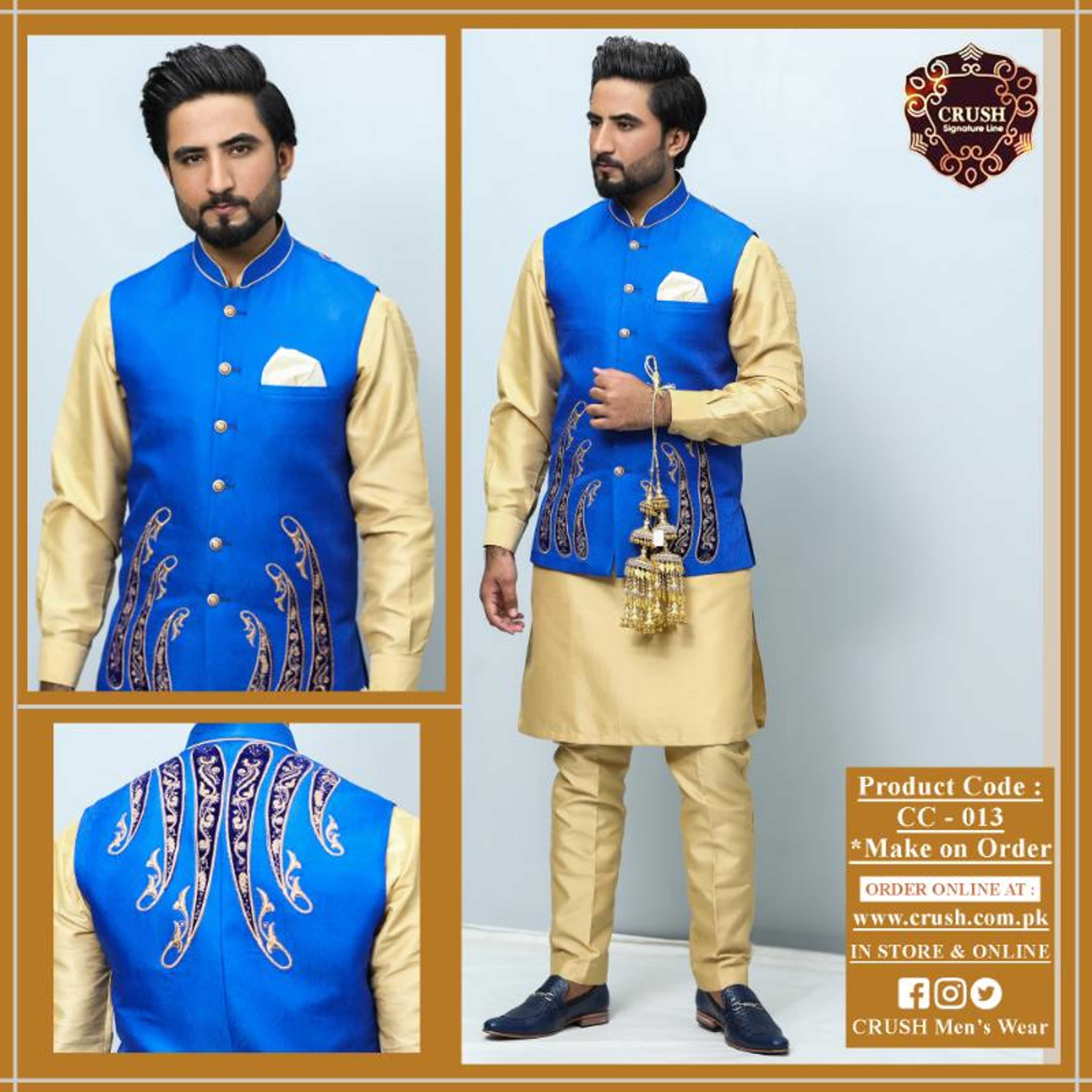 Embroidery Design Waistcoat For Men