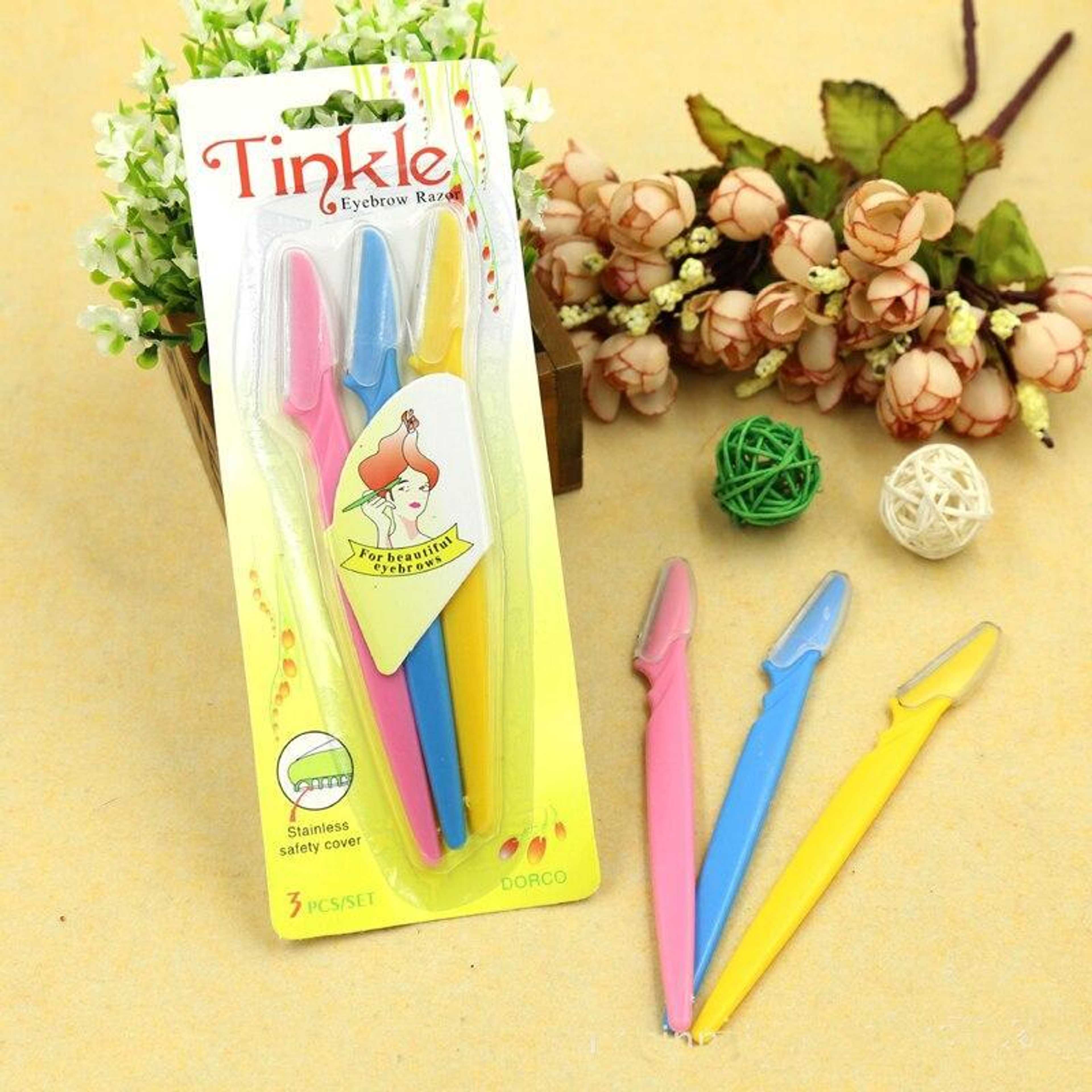 Tinkle Eyebrow Razor Pack of 3-Face Razor- Tinkle Razor- Eyebrow Face Hair Removal & Shaper