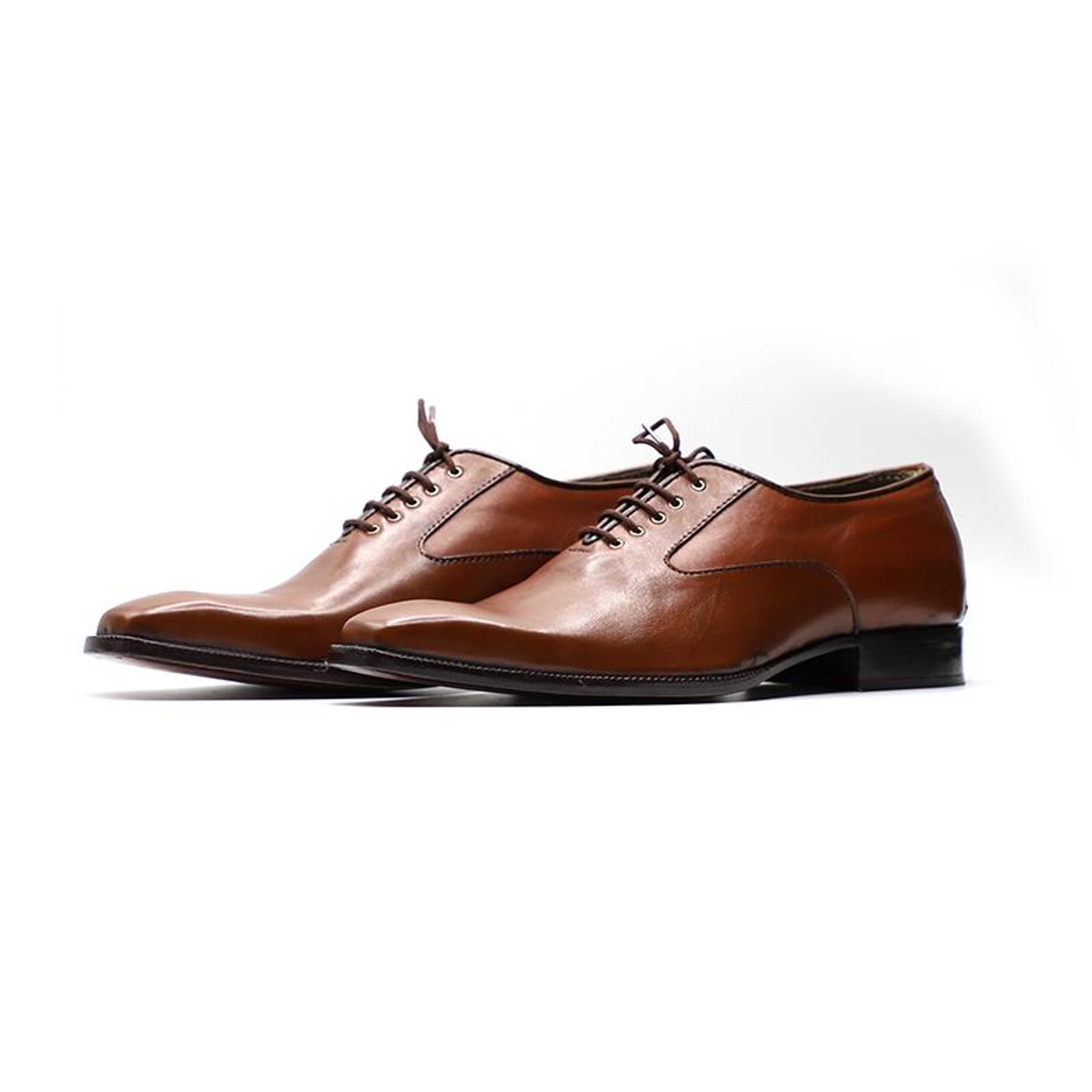 Original Calfskin Leather Shoes in Brown Color (OXF010) - Product Main Image