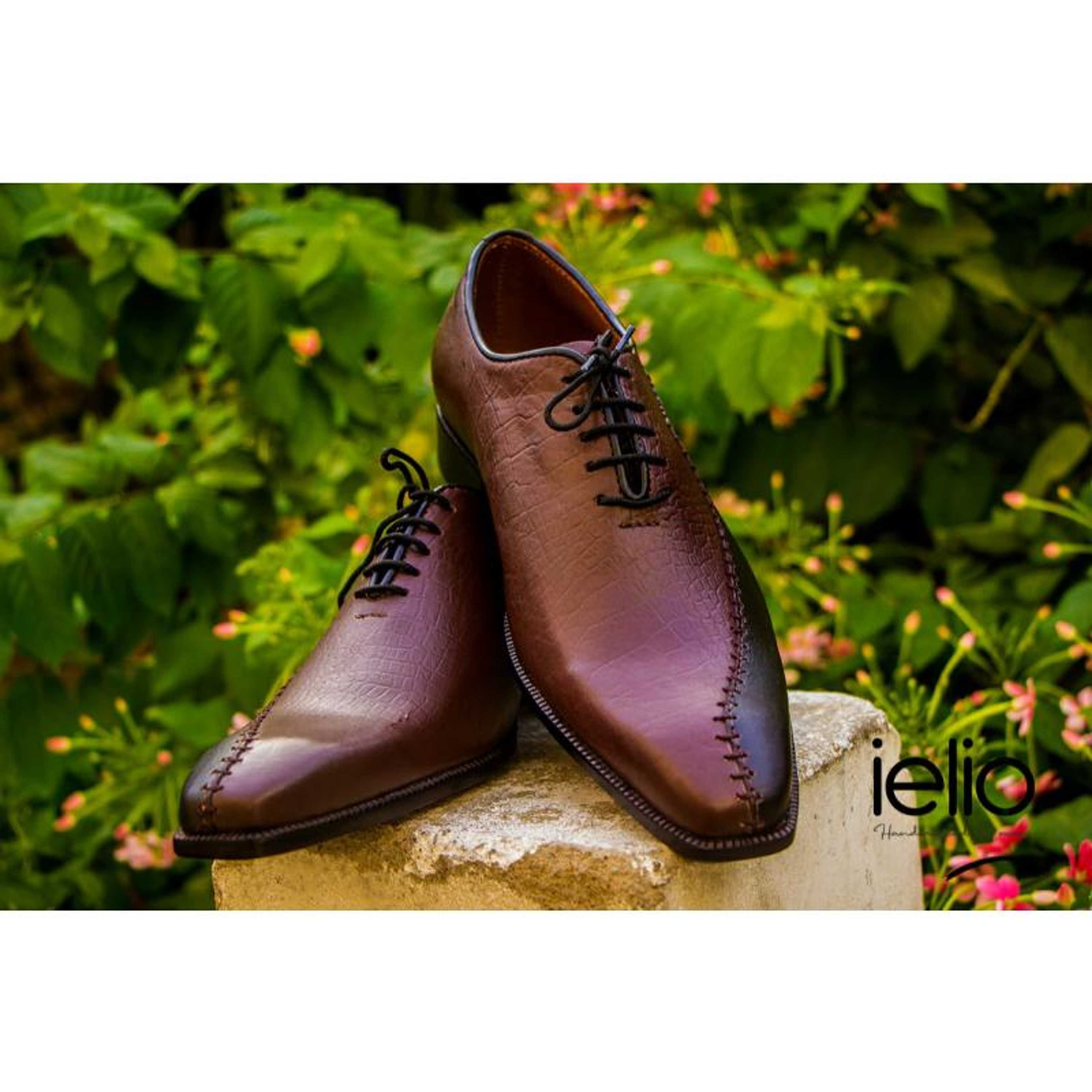 Original Calfskin Leather Shoes in Brown Color (OXF012) - Product Main Image