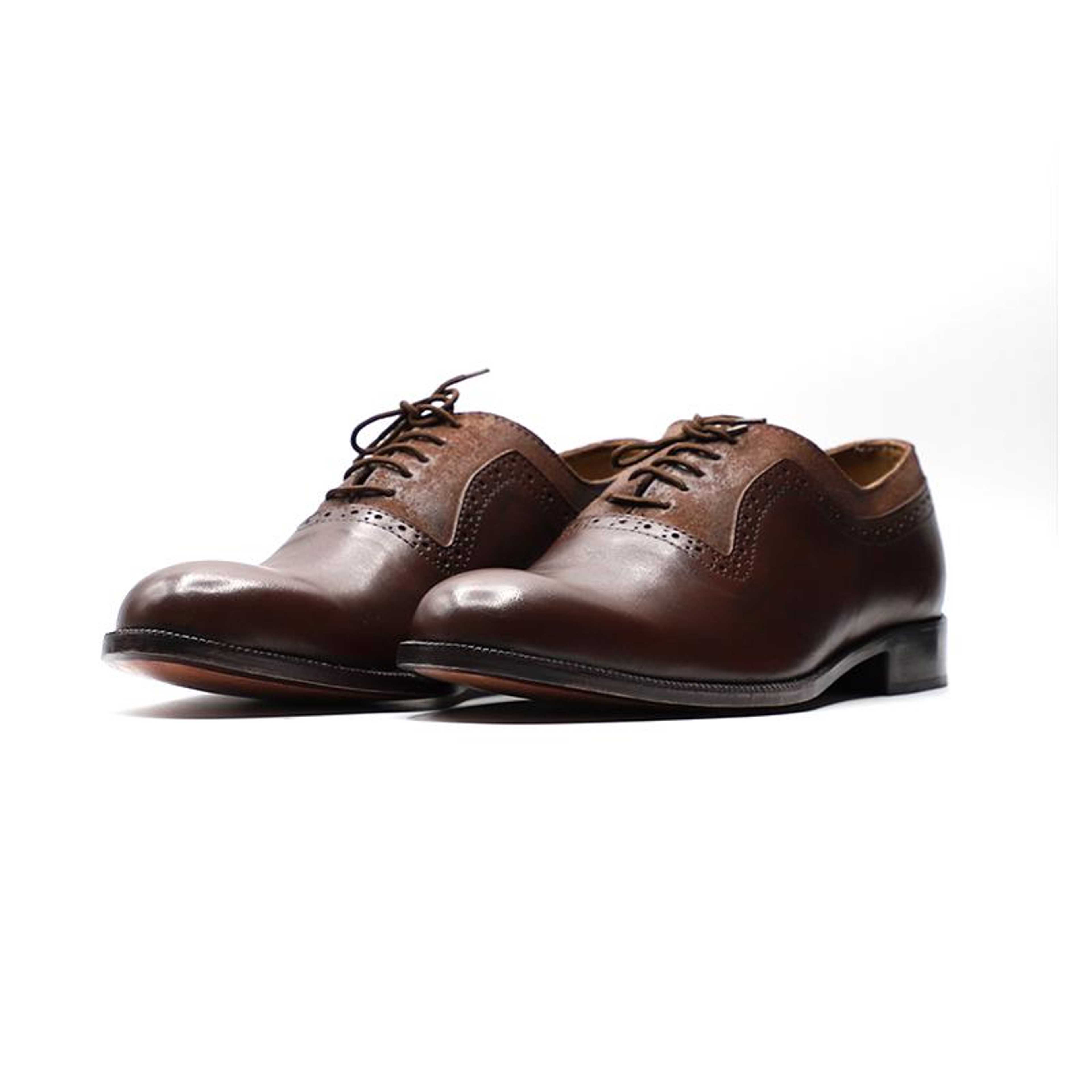 Original Calfskin Leather Shoes in Brown Color (OXF013) - Product Main Image