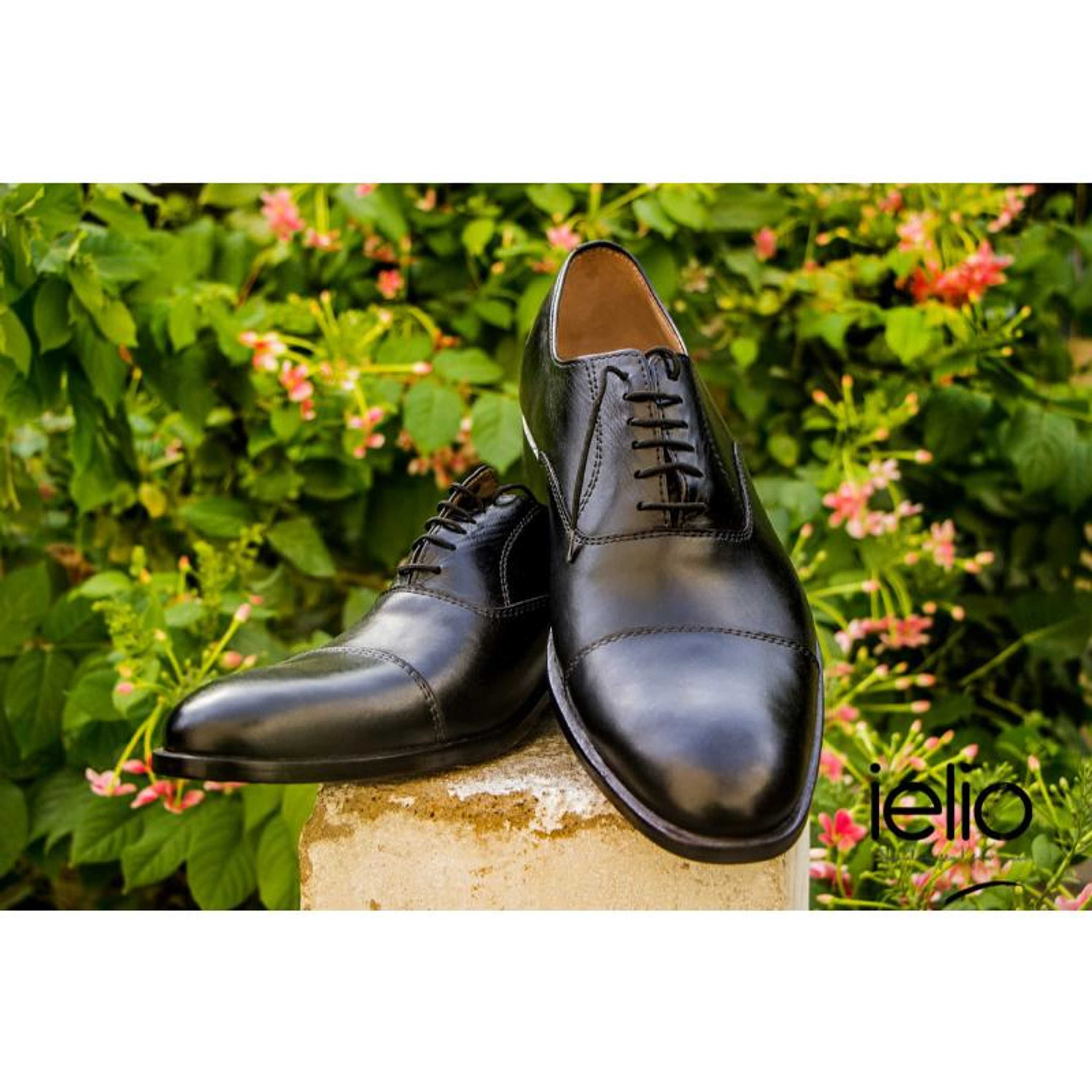Original Calfskin Leather Shoes in Black Color (OXF014) - Product Main Image