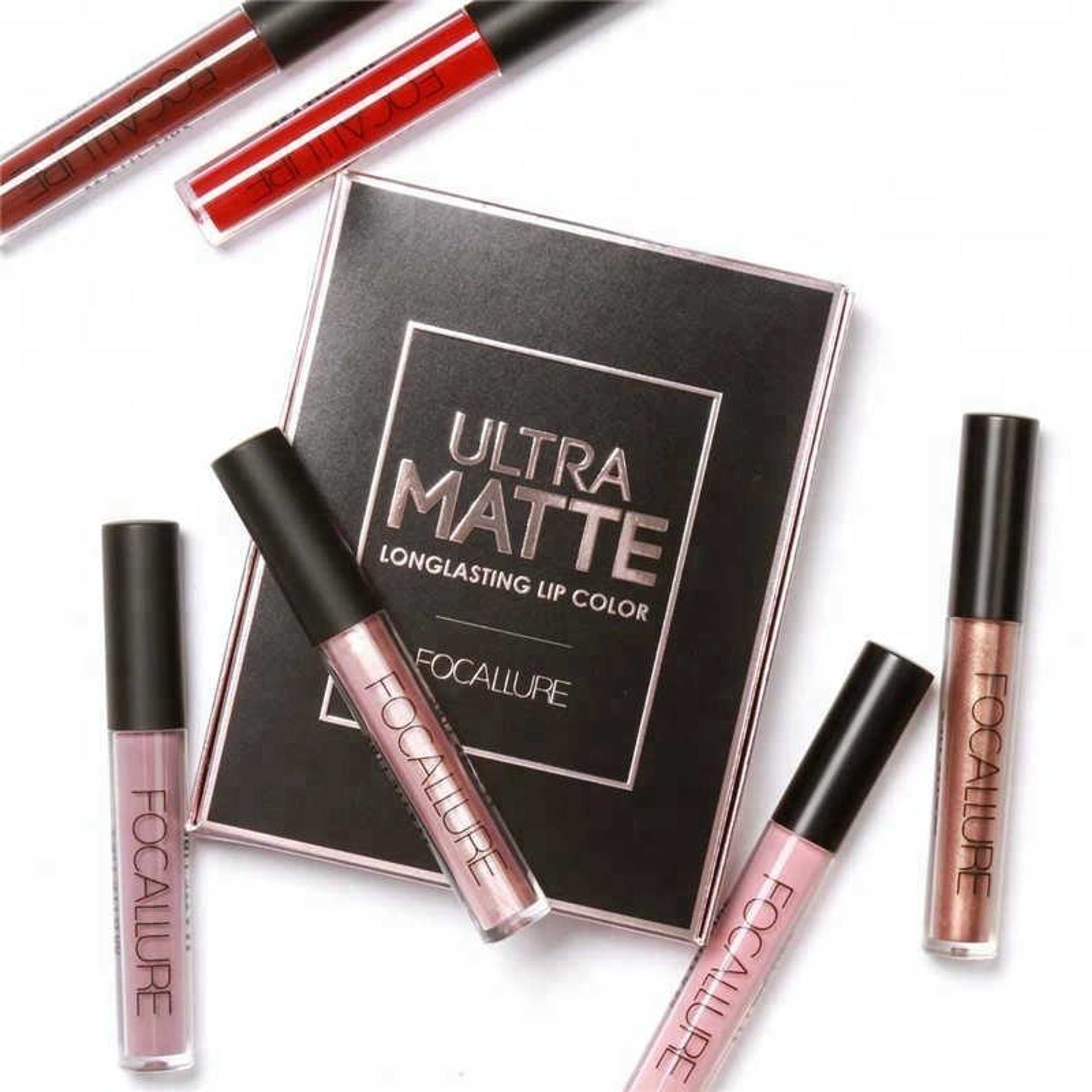 Focallures lipstick Matte Liquid Lipstick Kit 3 Pcs Mini Lipstick Set, Lipstick Box Focallures makeup