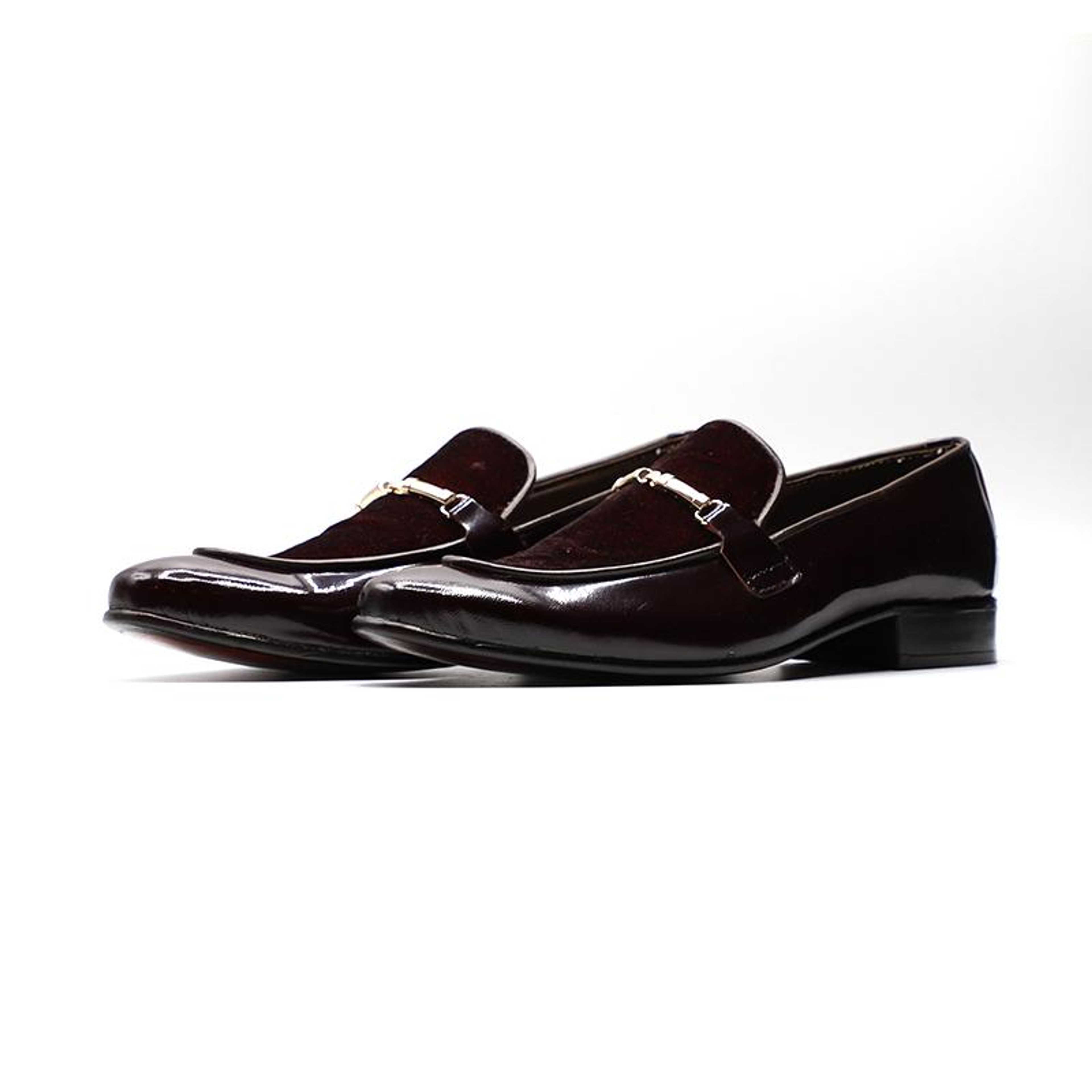 Calfskin Leather Shoes Black Color LFR012 - Product Main Image