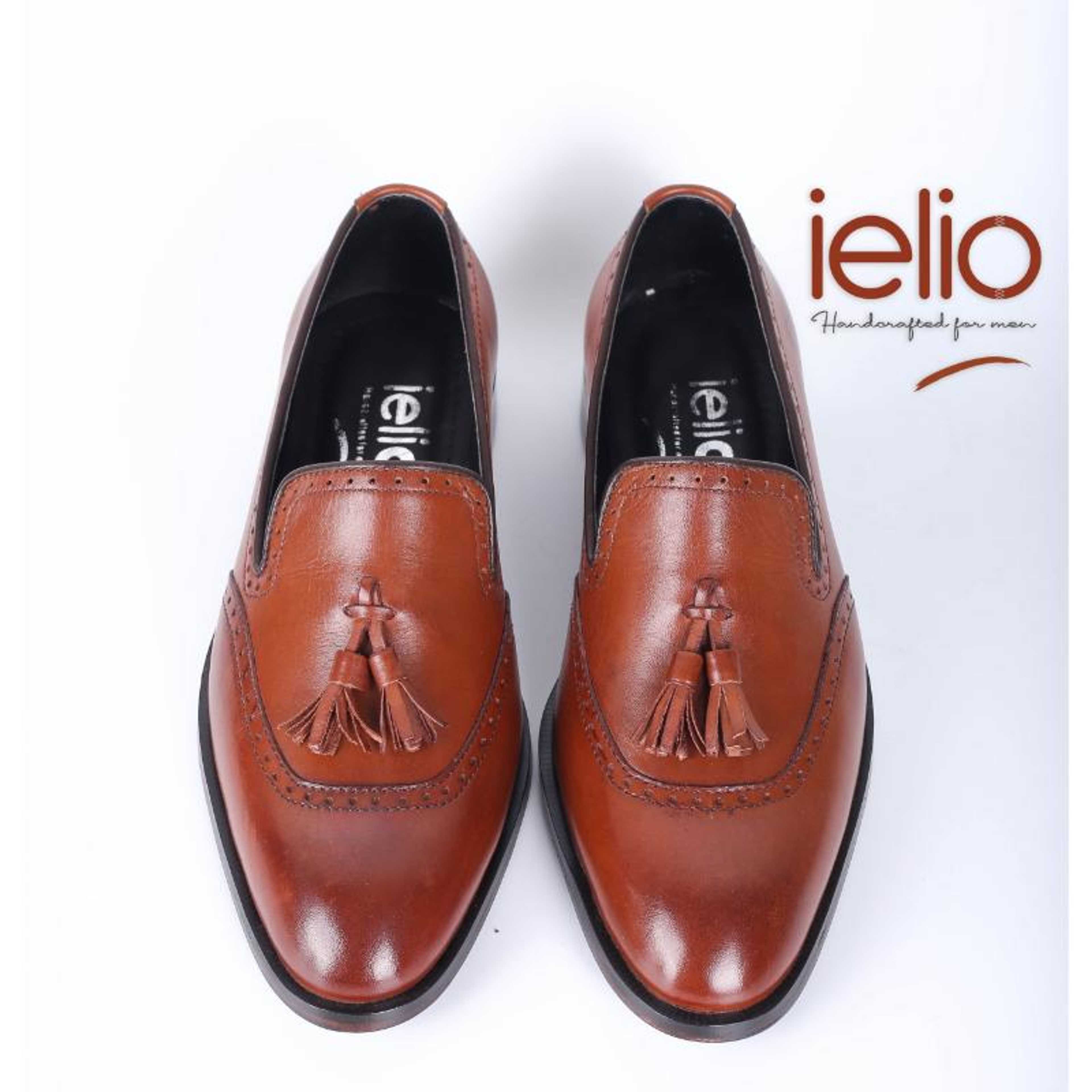 Calfskin Leather Shoes Brown Color (LFR013) - Product Main Image