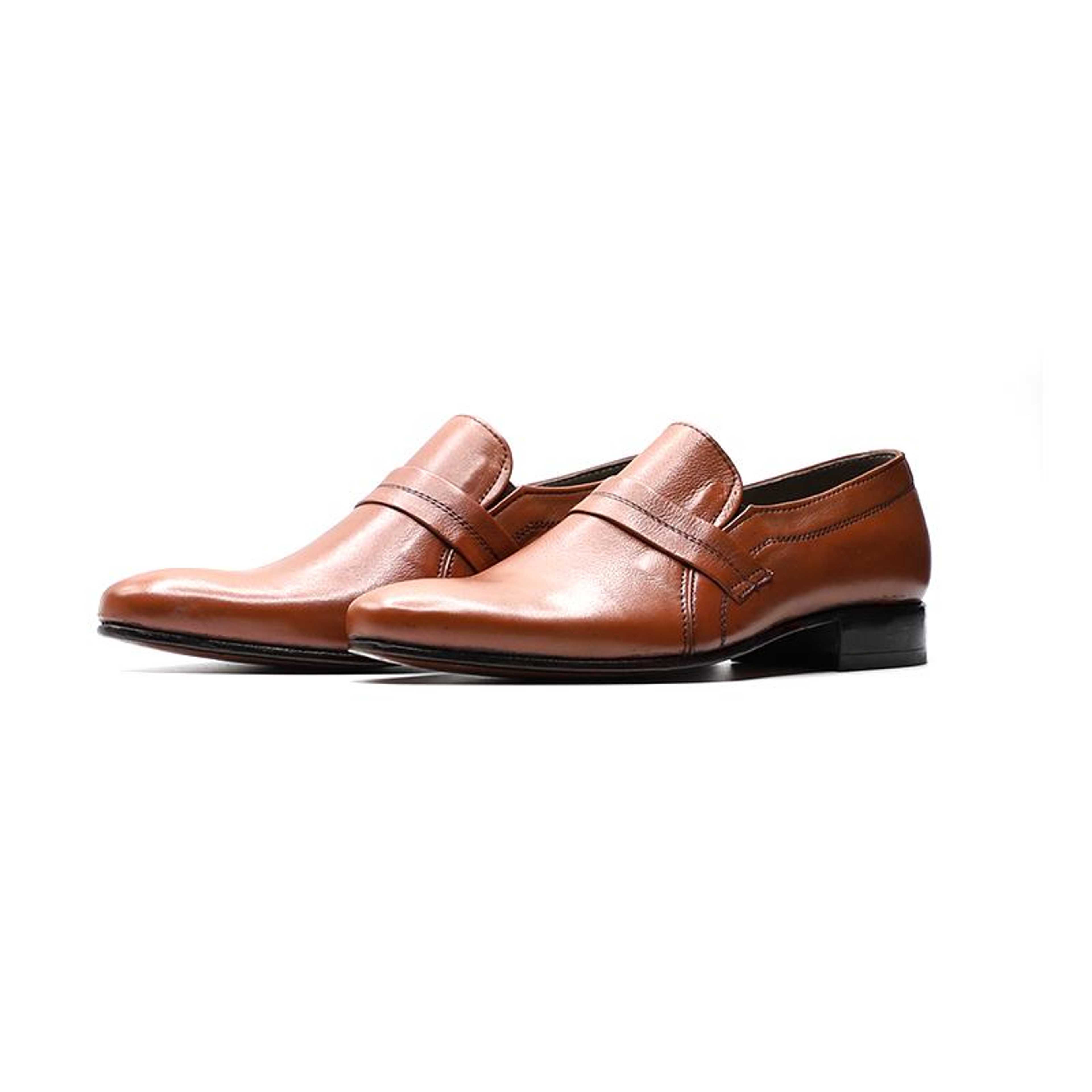 Calfskin Brown Color Leather Shoes (MCN005) - Product Main Image