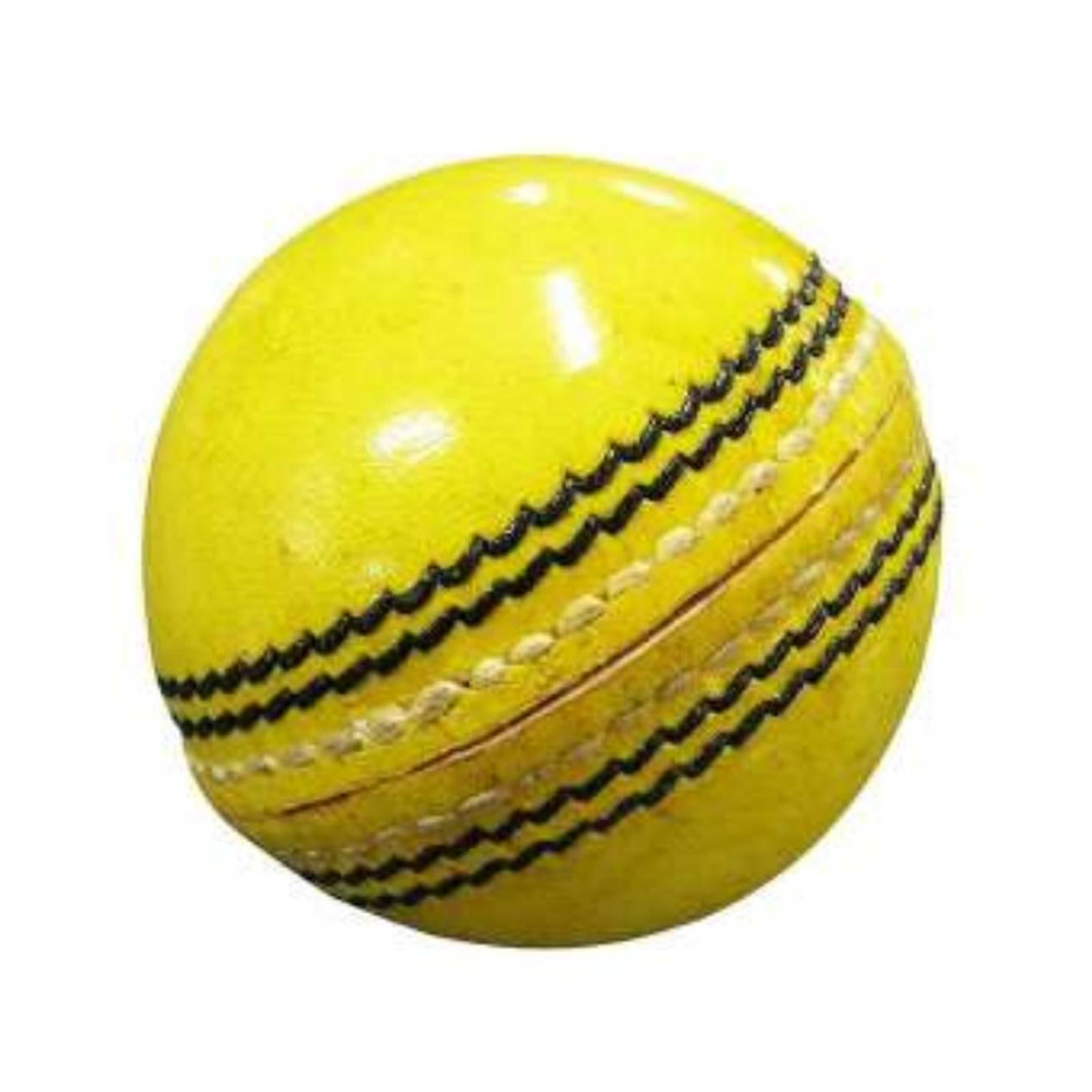 Pack of 6 - Indoor Rubber Cricket Ball - Yellow - 70gm