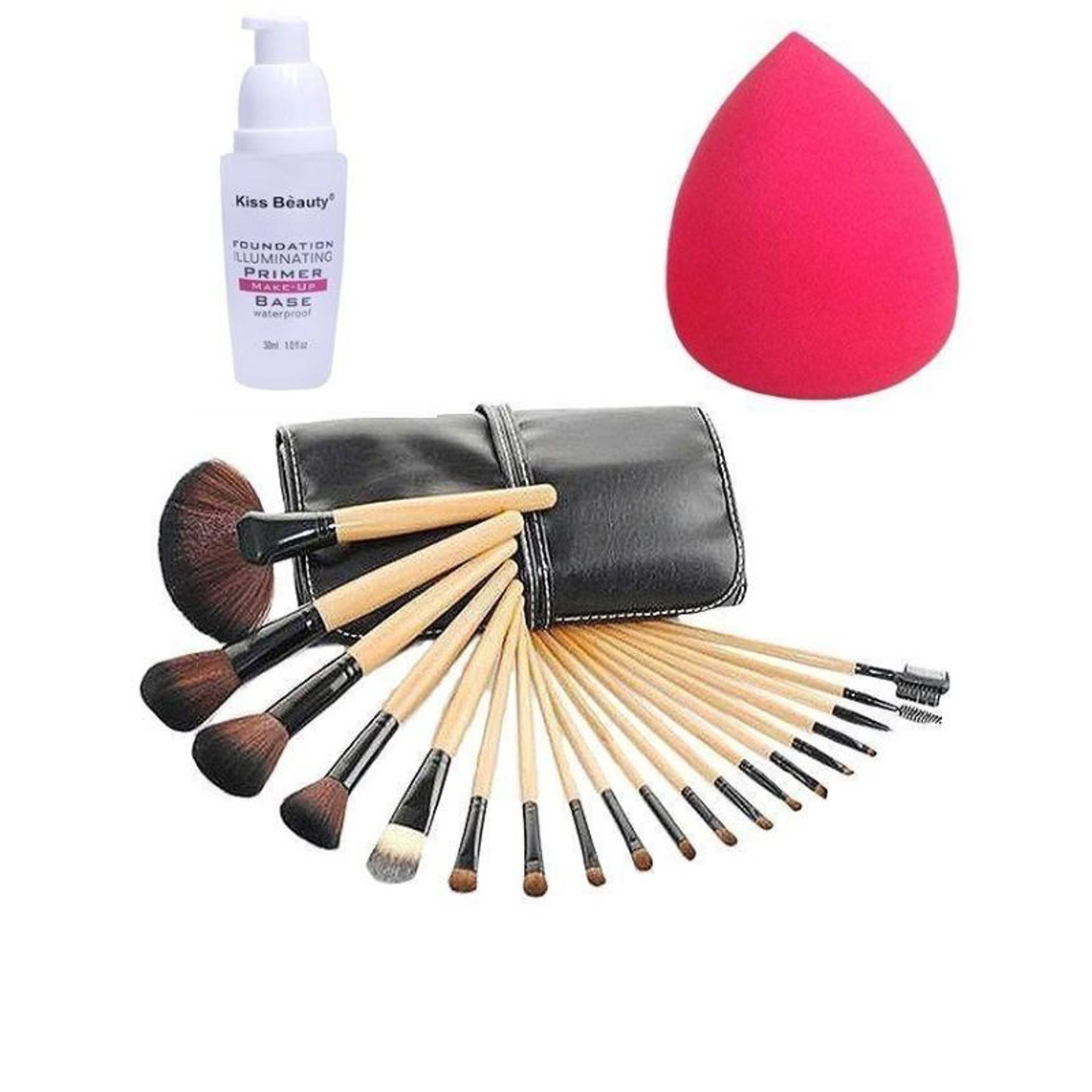 Pack of 20 - Brushes, Foundation Primer & Beauty Blender - Multicolor
