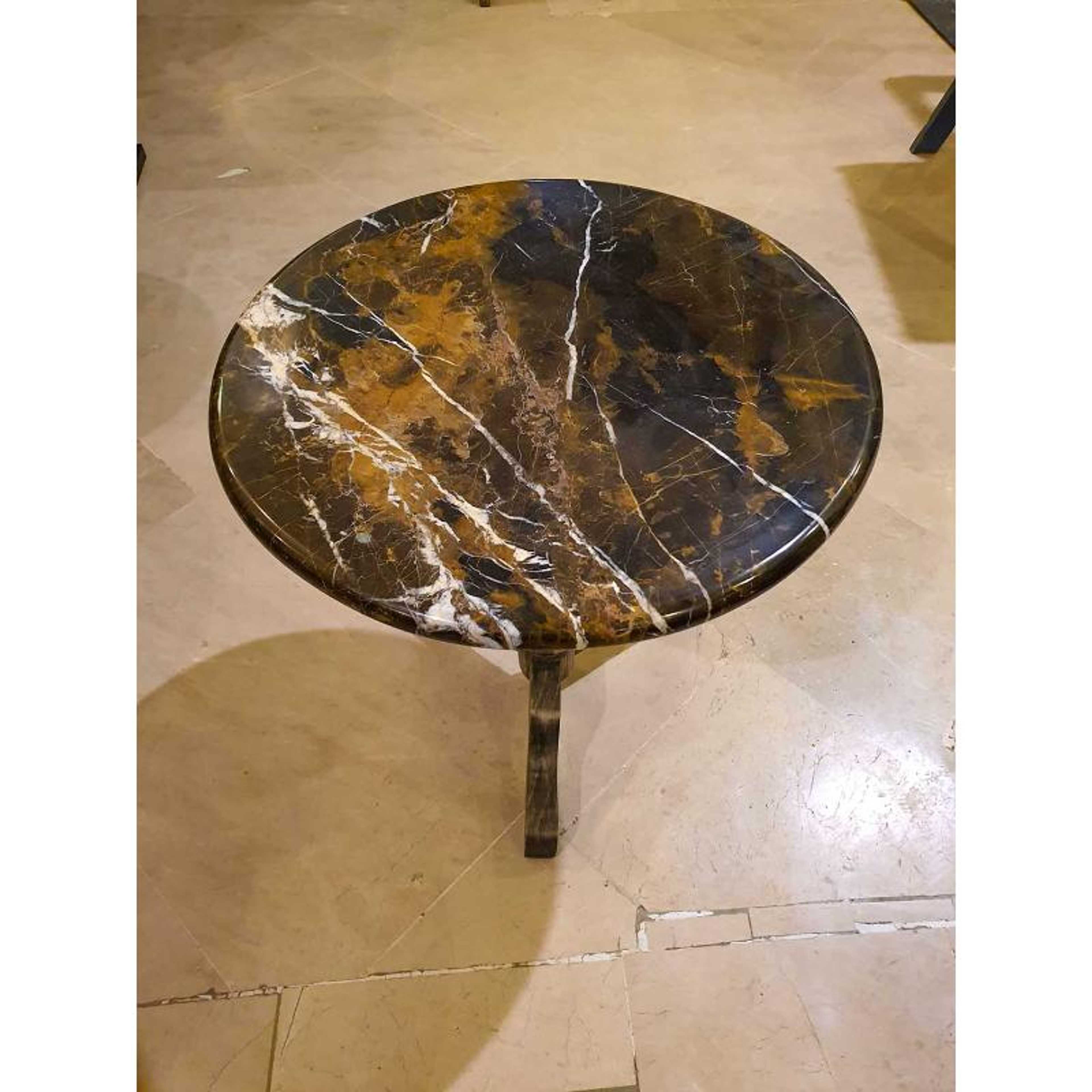 BLACK GOLD MARBLE SIDE TABLE