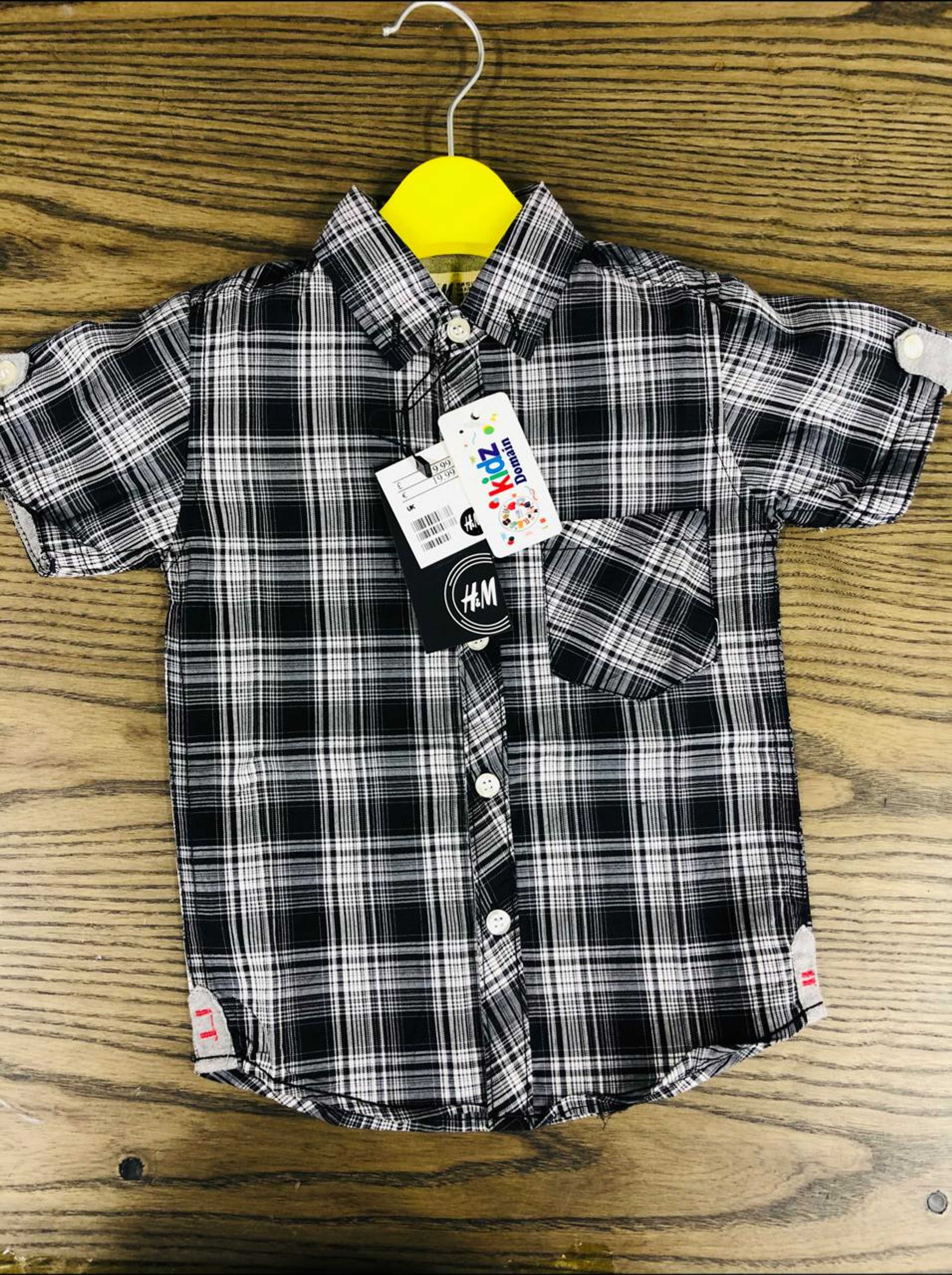 black and white check shirt 3 to 9 months