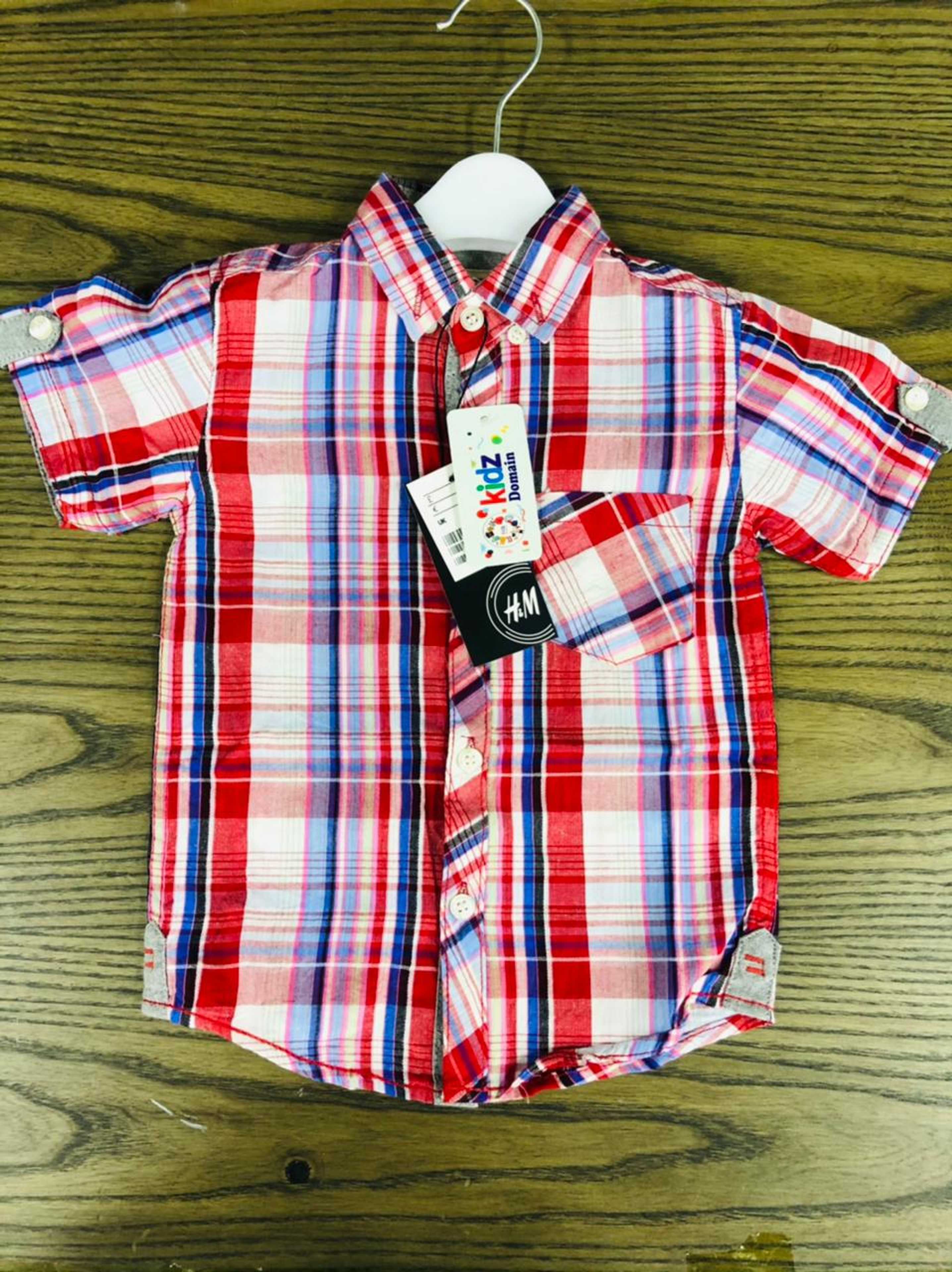 red and white check shirt 3 to 9 months