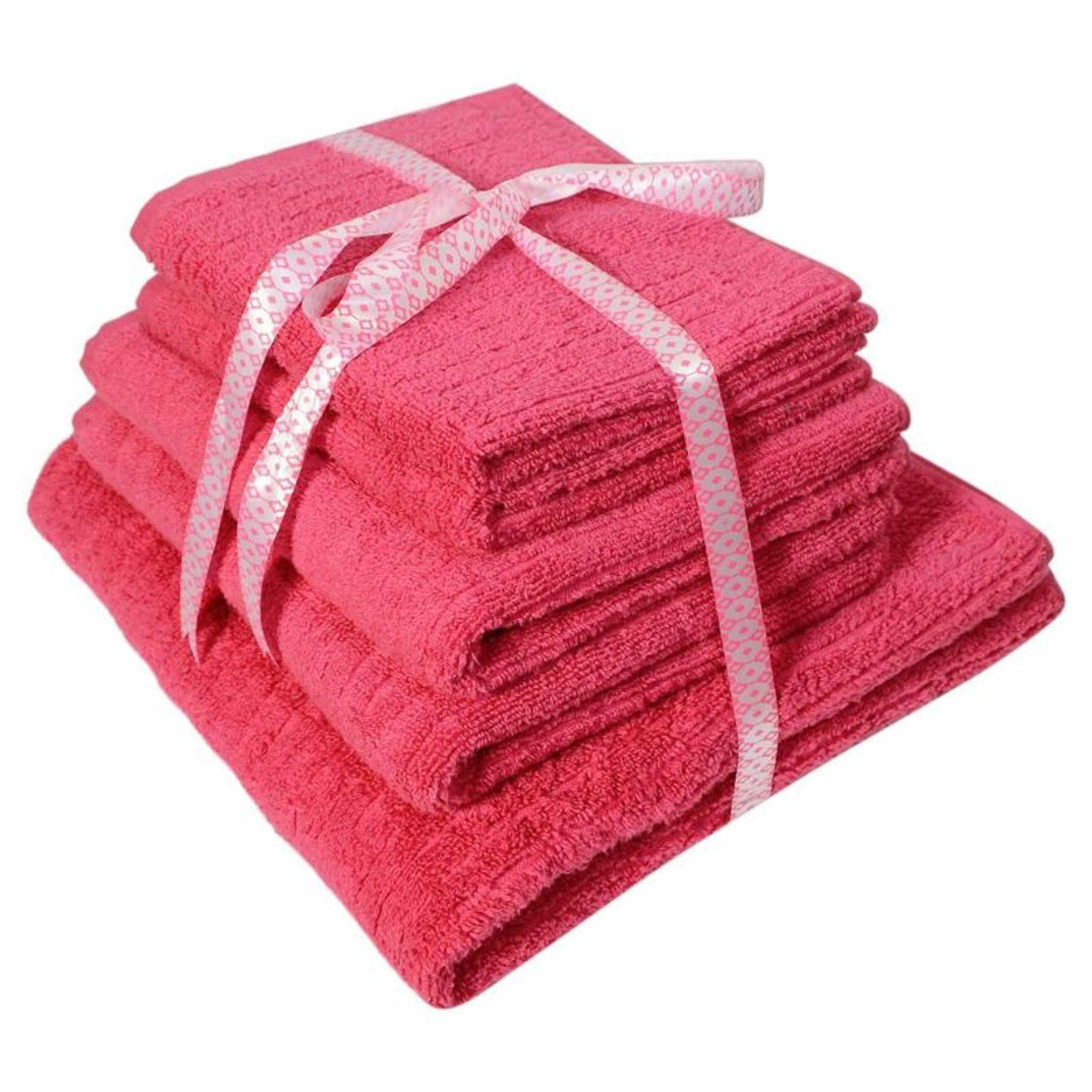 (Pack Of 5)Fruity Pink Luxe Towel Set