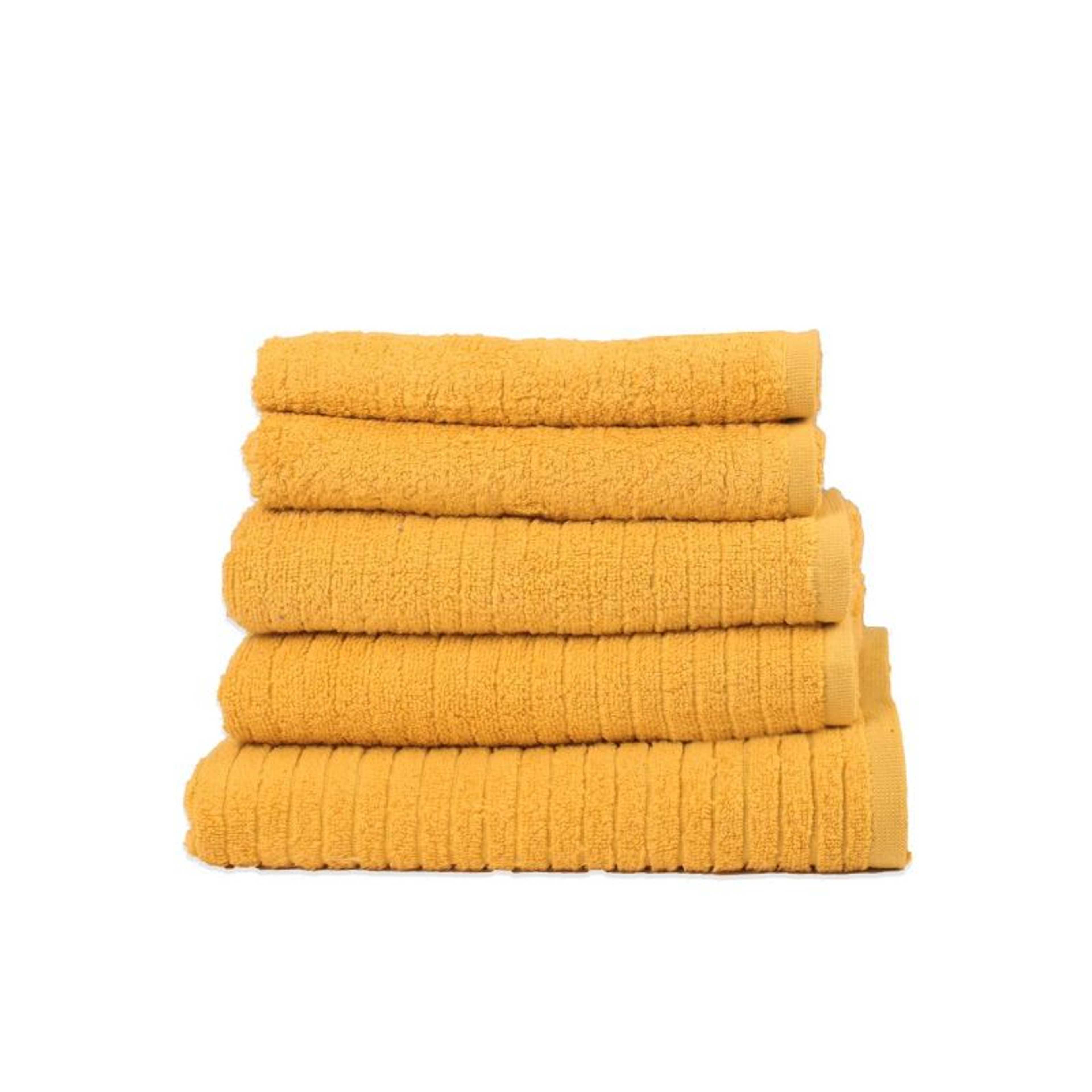 (Pack Of 5)Mustard Yellow Luxe Towel Set