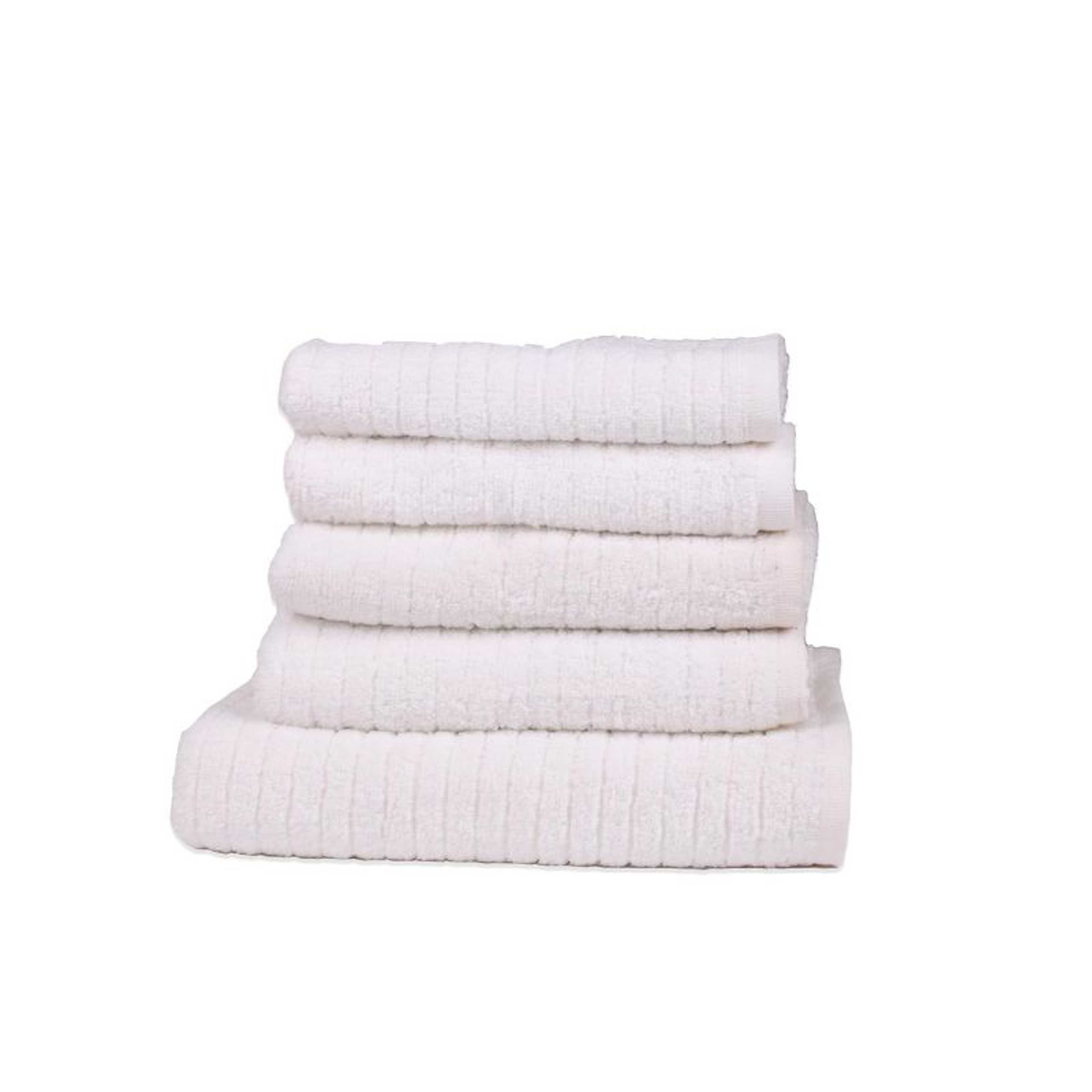 ( Pack Of 5 )Pure White Towel Luxe Set