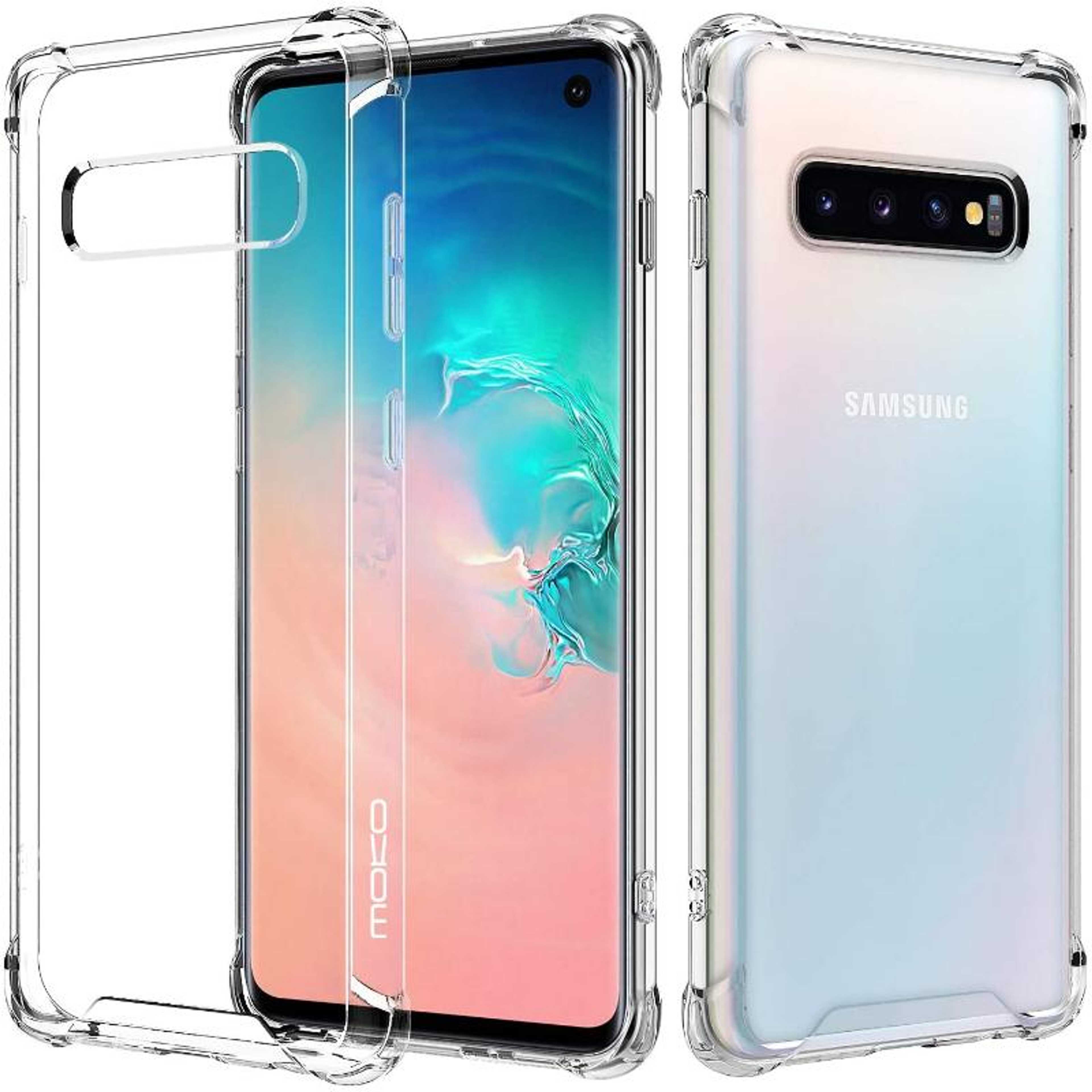 Samsung Galaxy S10 Plus - Dealcrest Anti Shock Transparent Four Corner Air Bag Shock Proof Bumper Back Case Cover High Quality Crystal Clear TPU Cover