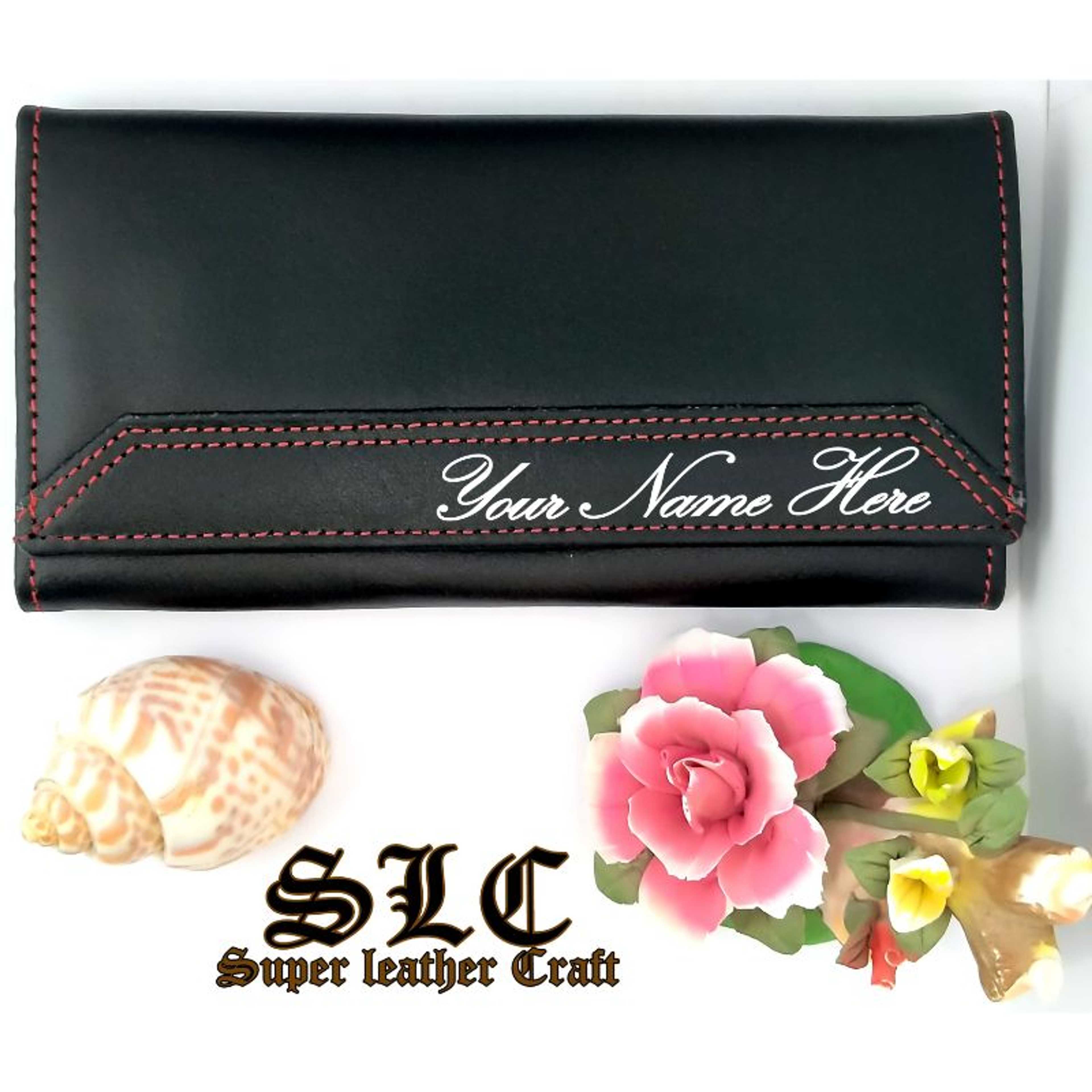 Ladies Leather Purse\Slim Wallet Clutch (Name Printed)