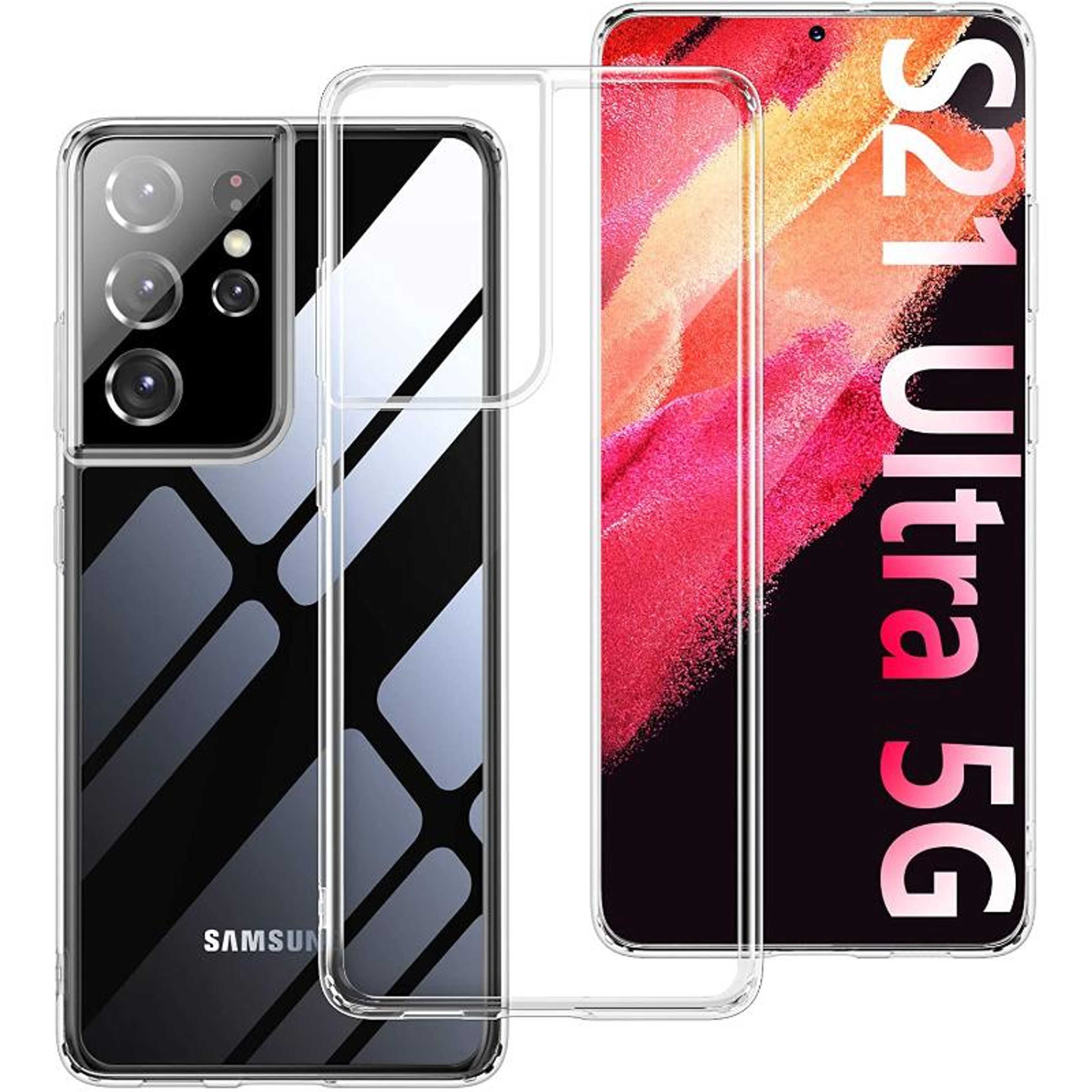 Samsung Galaxy S21 Ultra Case, with Premium Clear Soft TPU Crystal Clear Anti Scratch Acrylic Case for Galaxy S21 Ultra Phone Case 6.8 inch (2021) -Clear