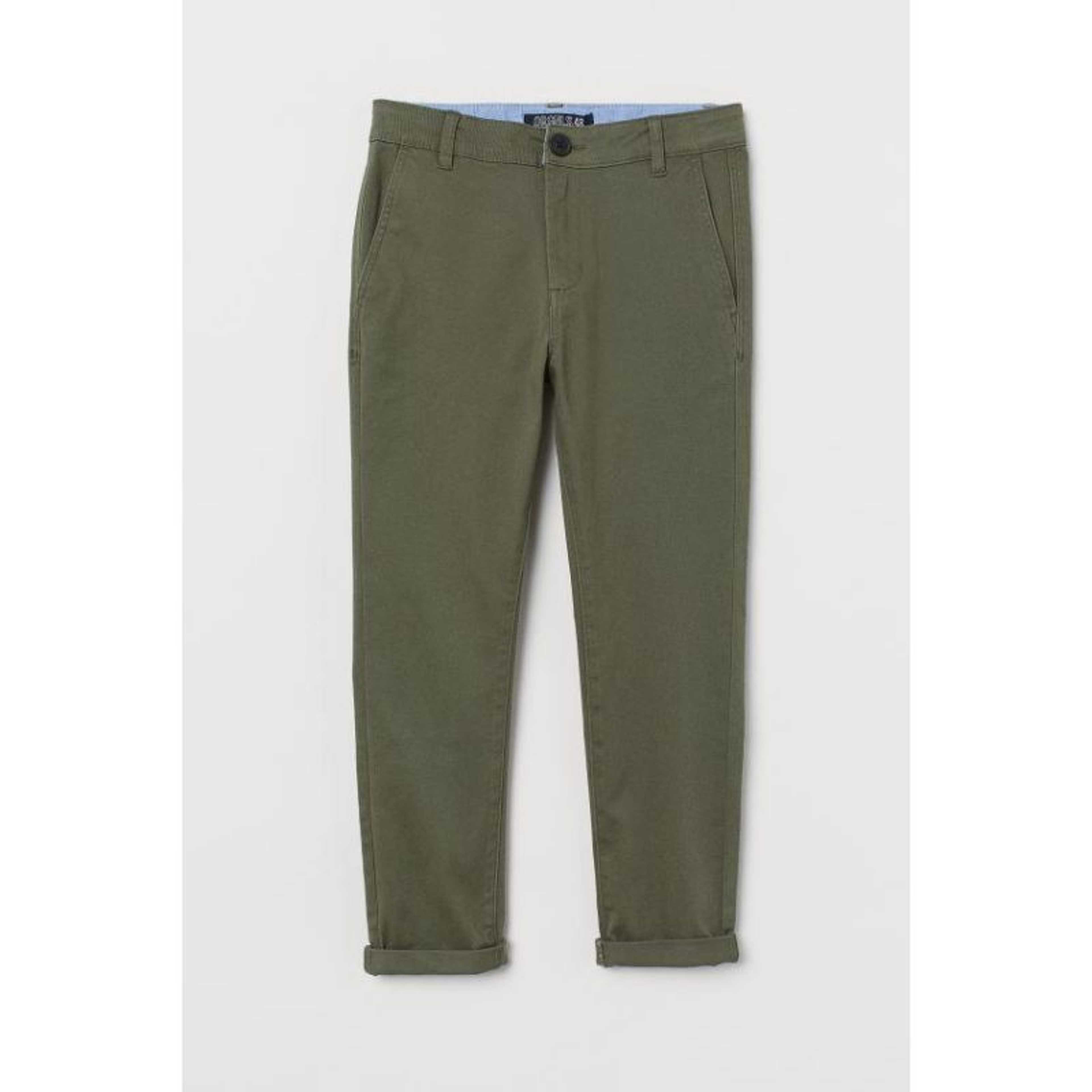 "Slim Fit Cotton Pant For Boys Dark green "