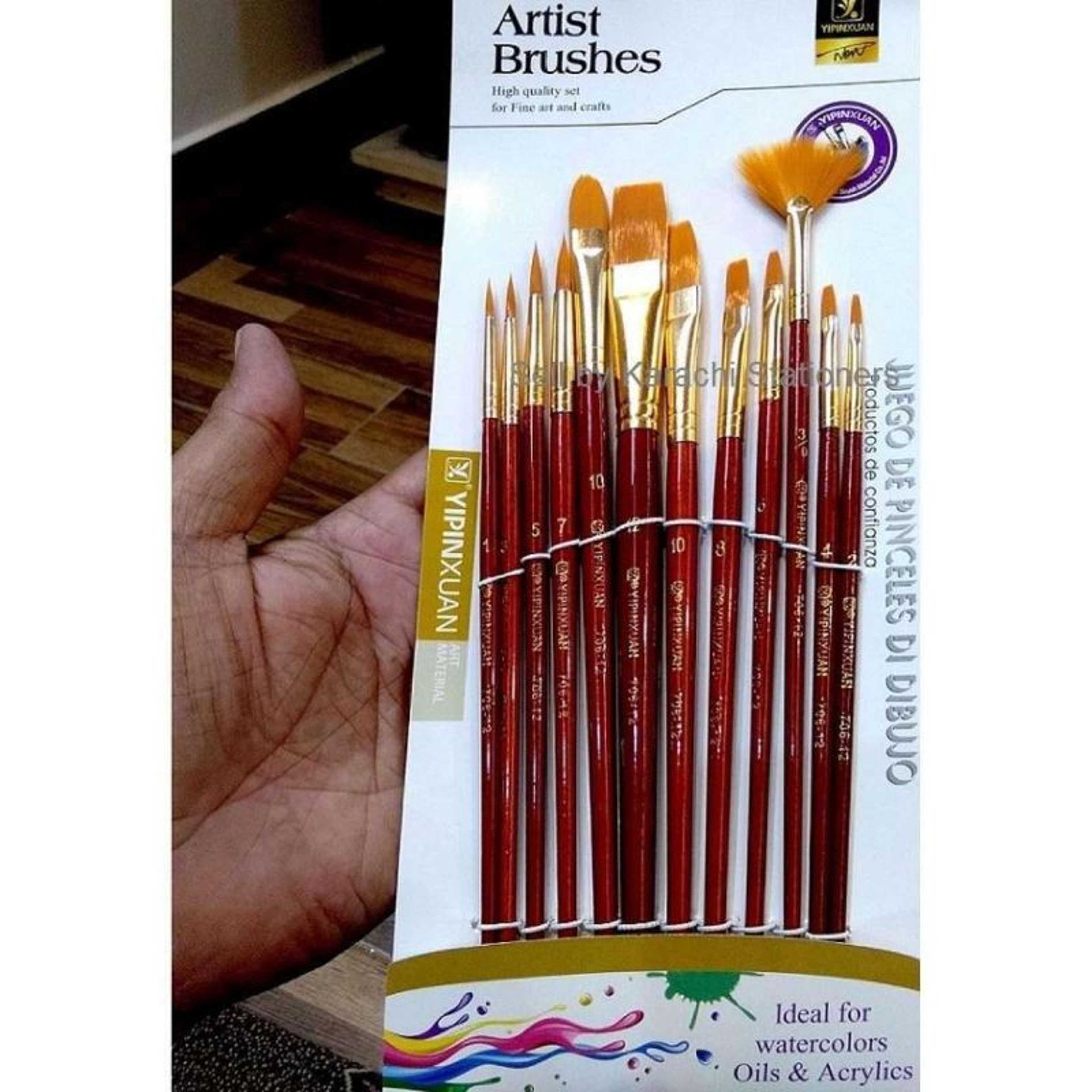 12pcs Multi shapes Artist Paint Brush Set Watercolour Acrylic Nylon Hair Oil Painting Supply