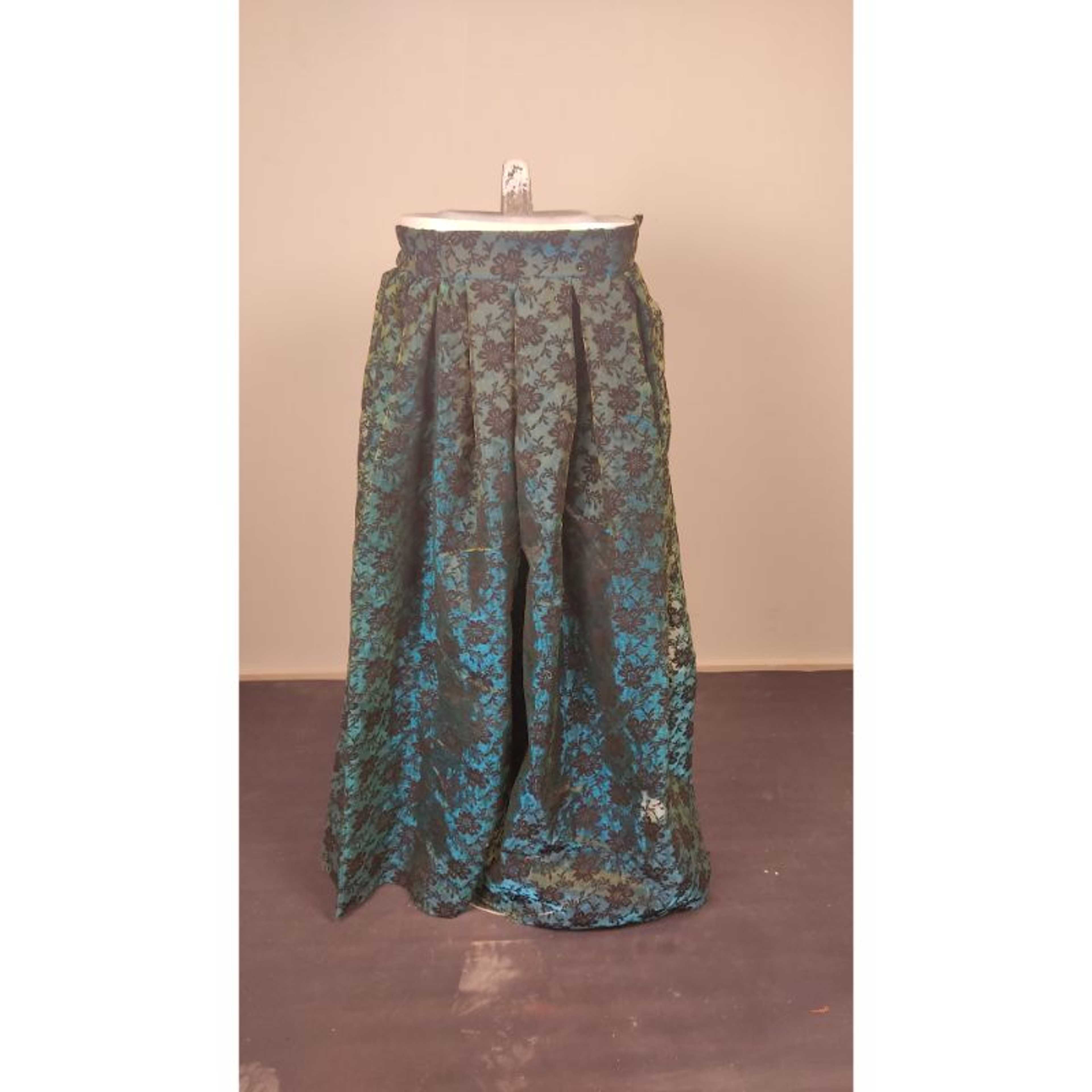 Floral Green Fancy Net Skirt by Zeros Apparel
