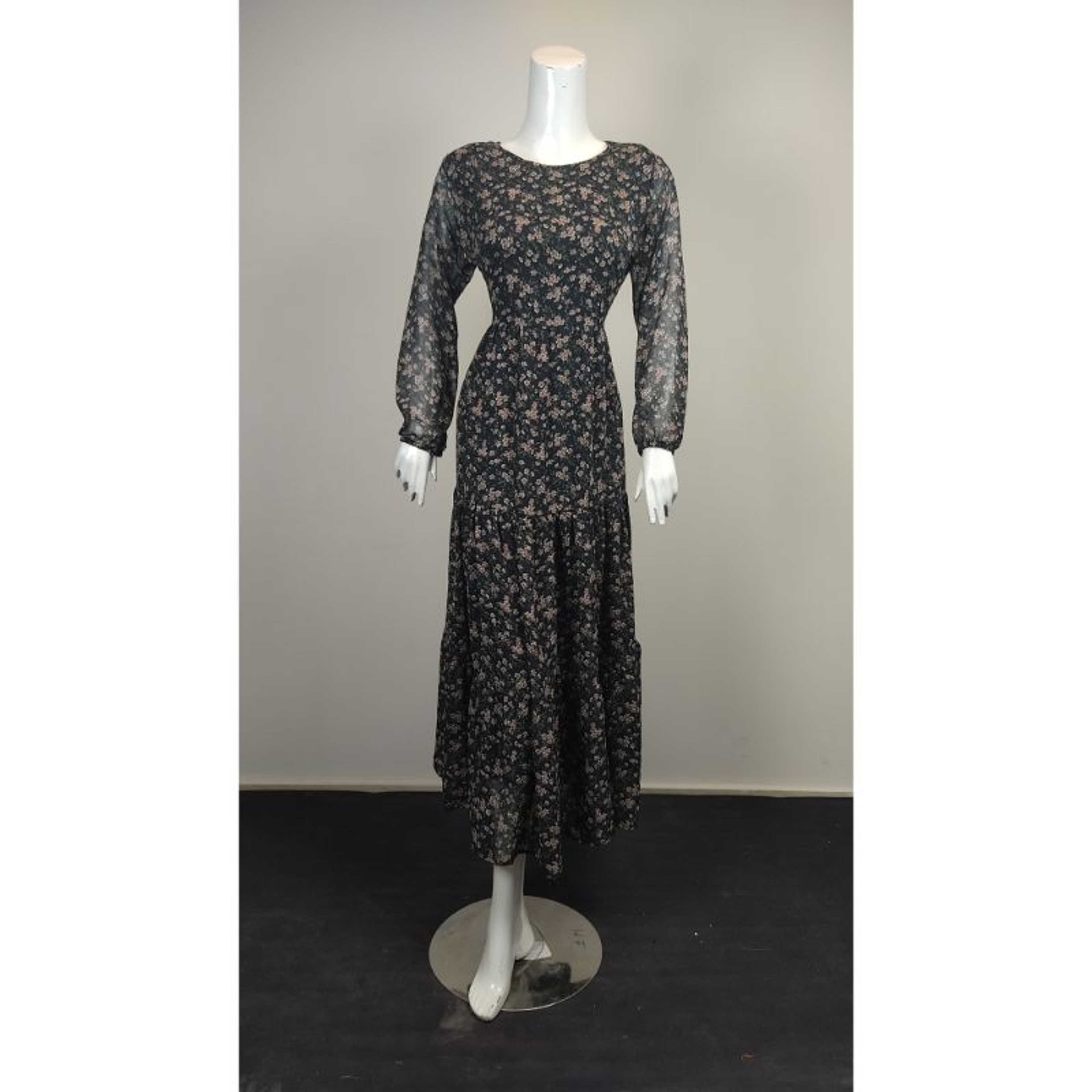 Black Color Beautiful Design Floral Maxi