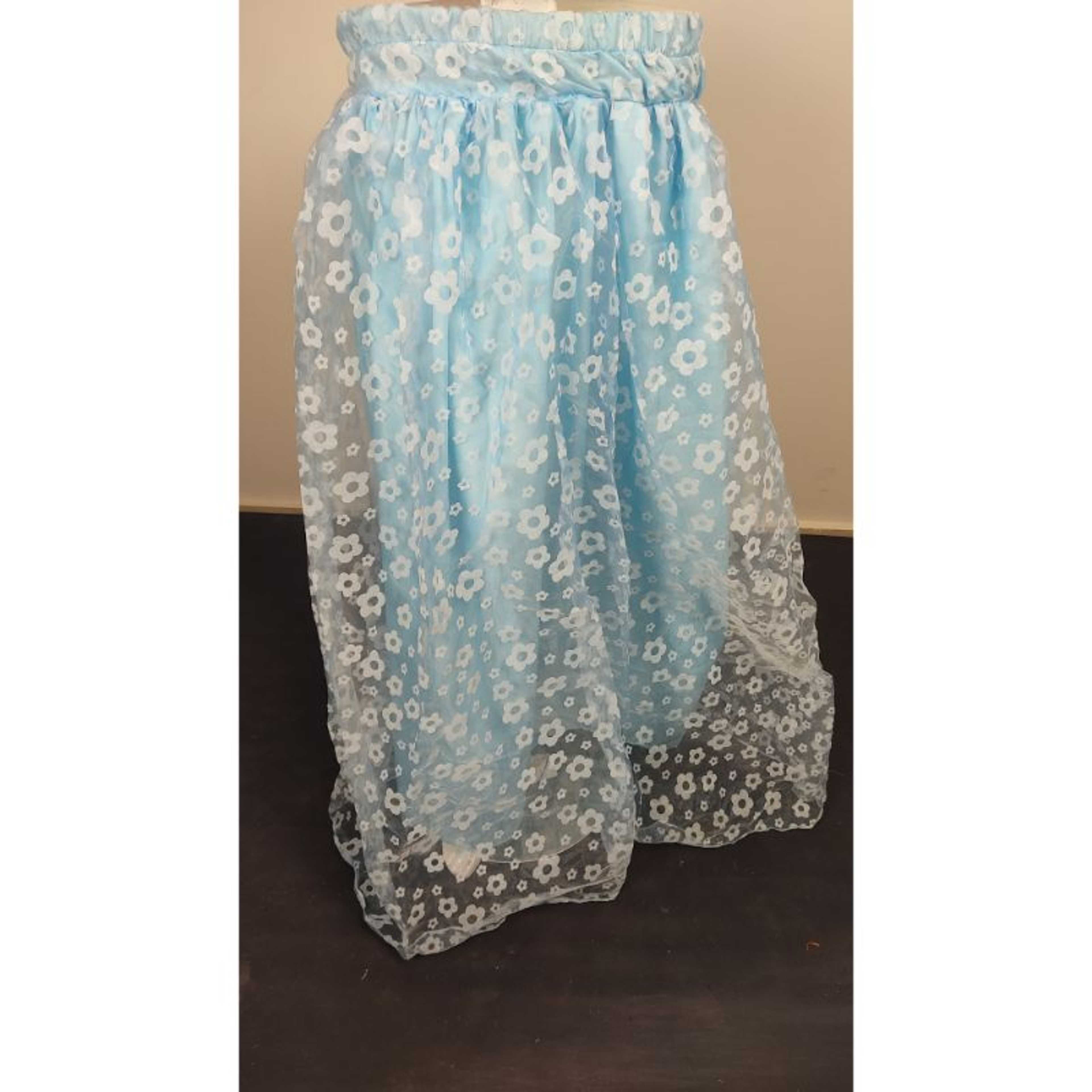 Blue Color Tissue Paper Skirt for Girls