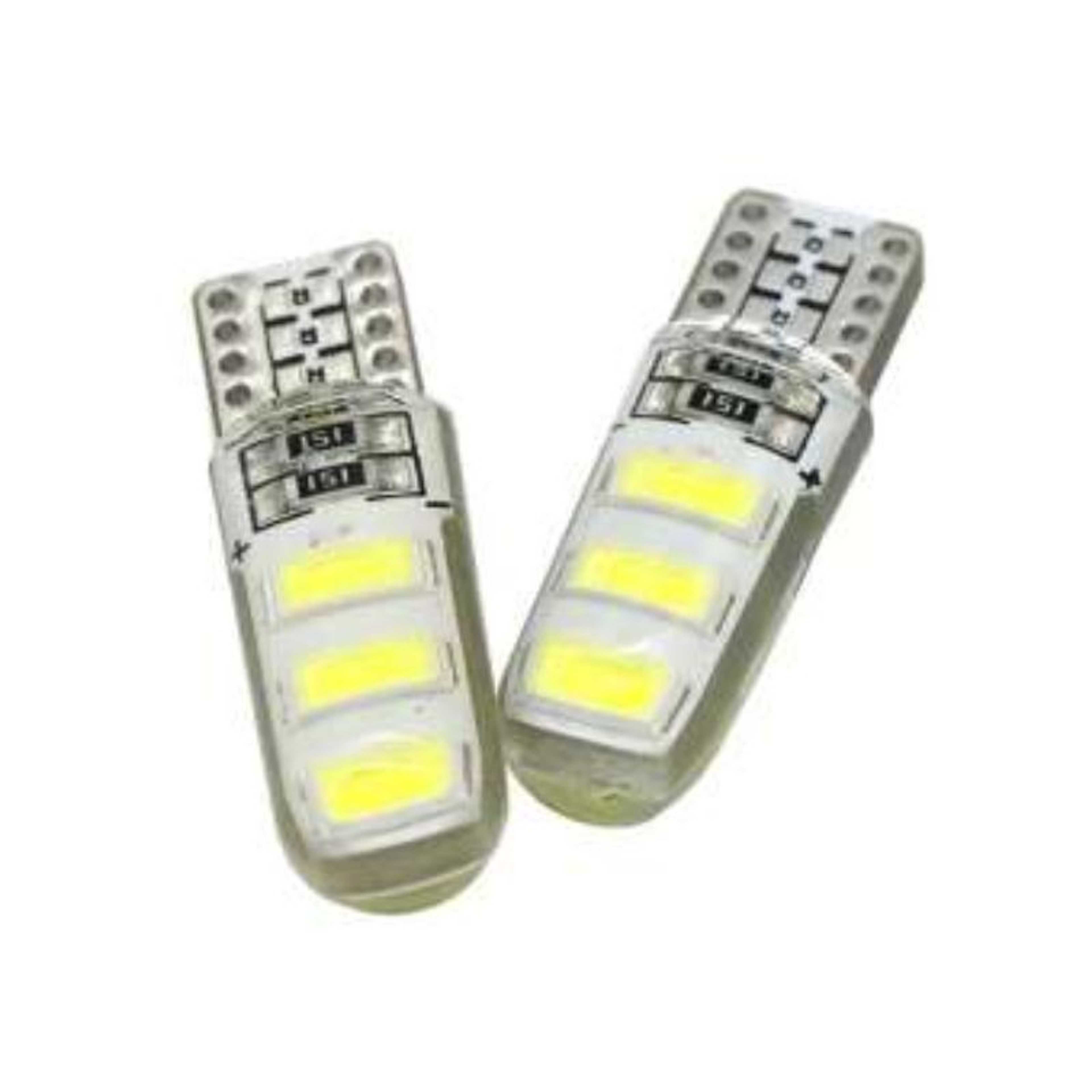 2Pcs Car Parking Bulb T10 6 Led Silicon Waterproof White Car parking LED T10 W5W bulb | white | 12V | 6SMD | Silicone | trunk Lights Bulb