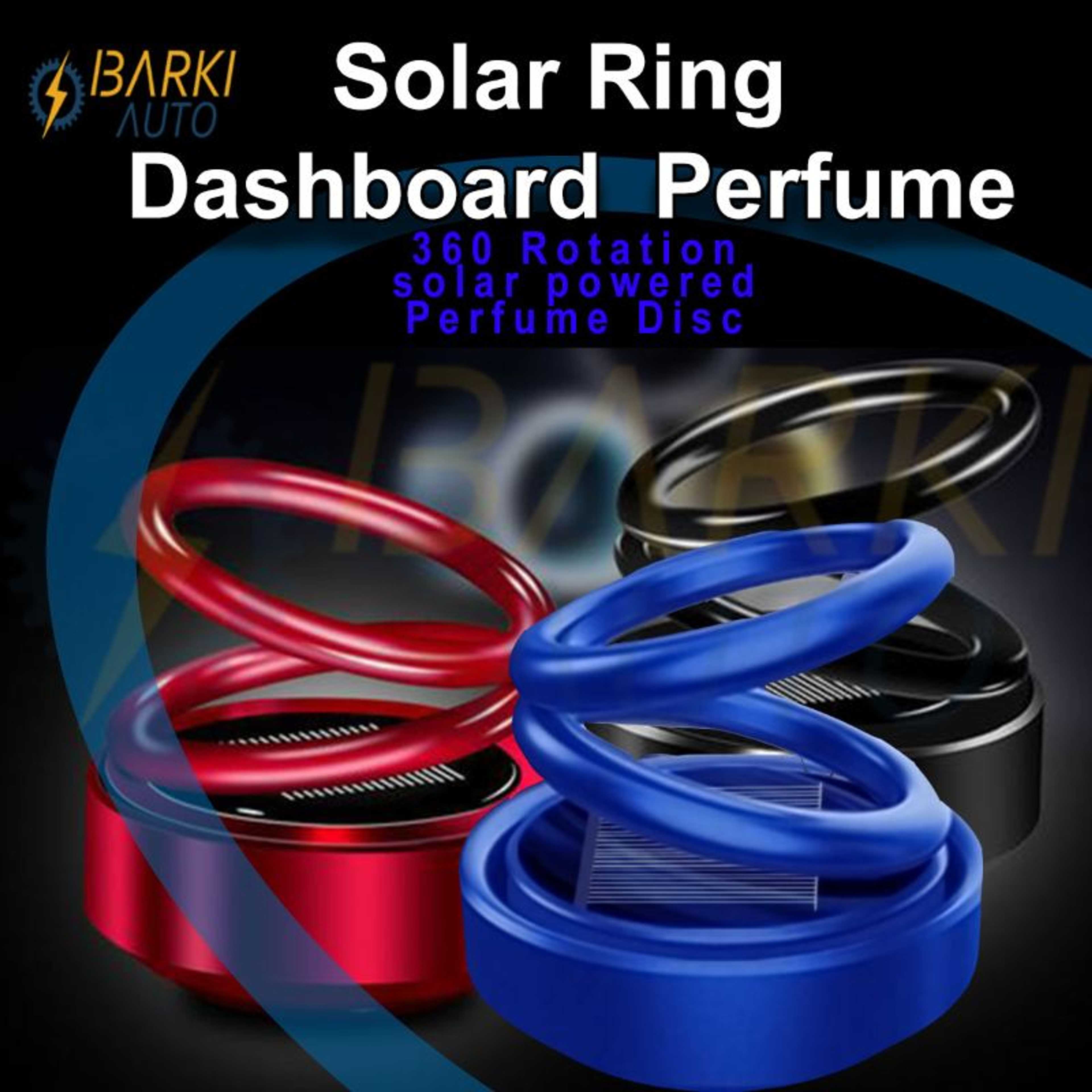 Car Dashboard Ring Decoration With Perfume | Solar Powered Auto Rotation | Red Color