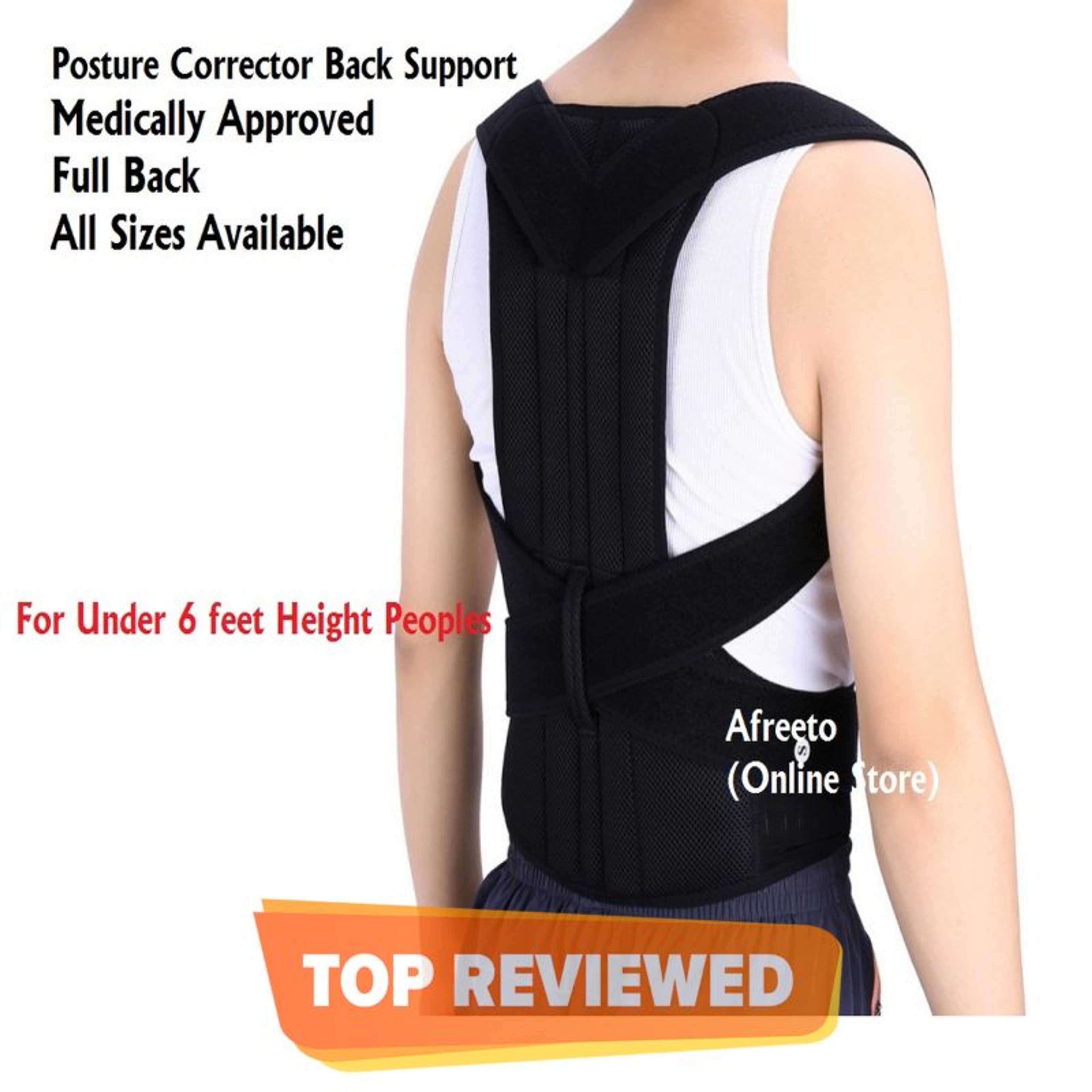 Full Back Posture Support Belt New Posture Corrector Full Back Belt With Hard Support Panel For Under Six Feet Man & Women