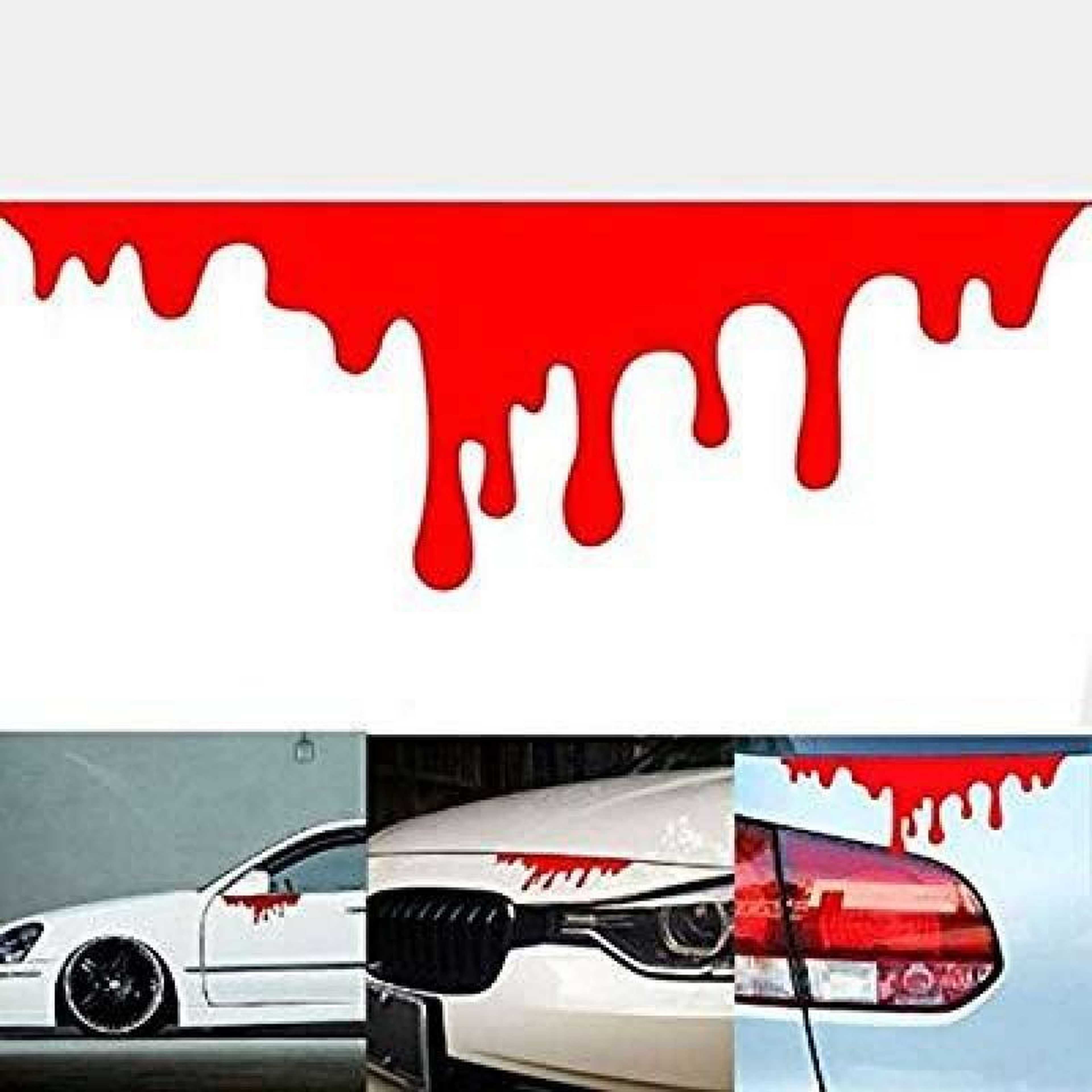 "Red blood Sticker for car bumper , bonnet , backlight , Laptops stickers Washable car stickers "