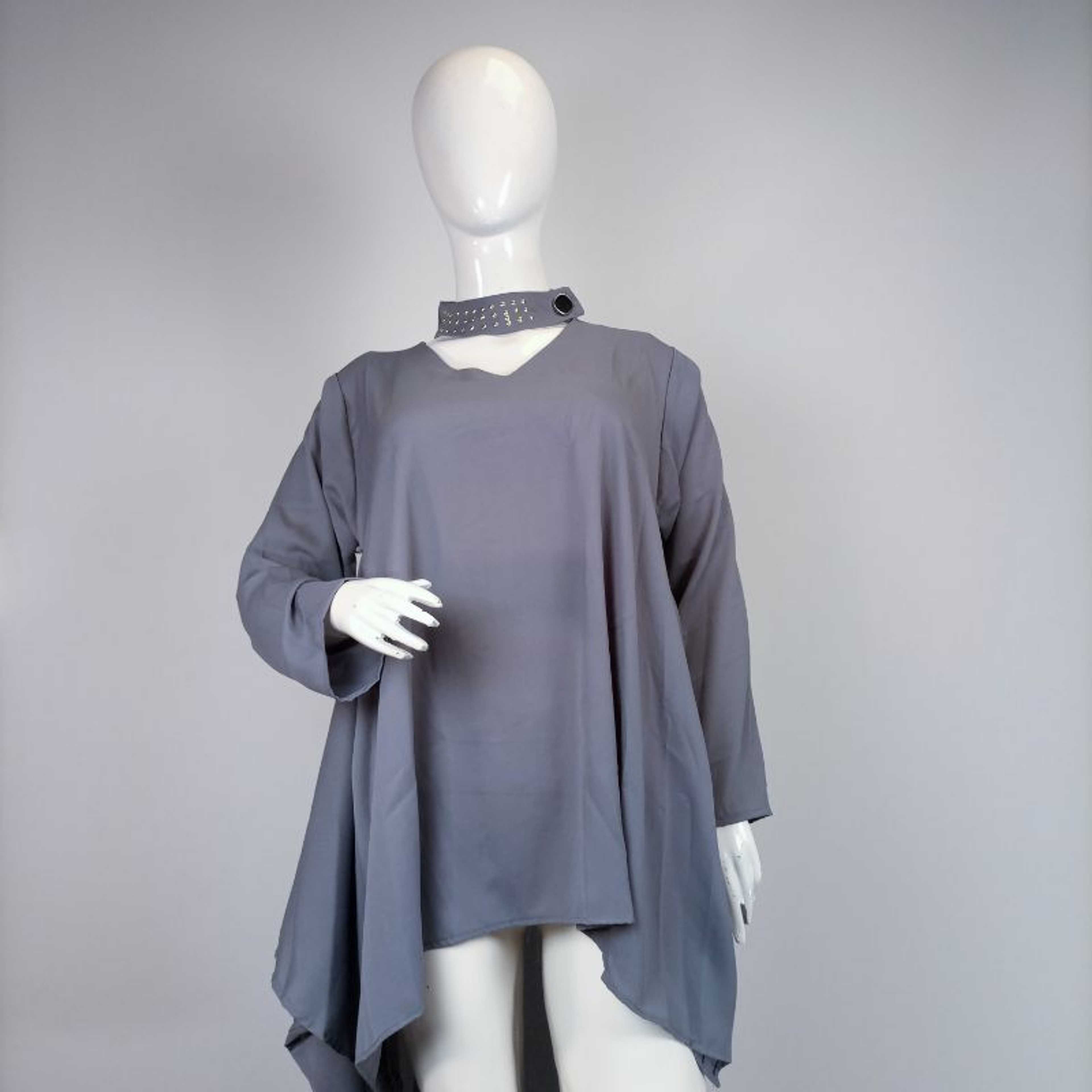 Grey color western style short shirt for Girls 