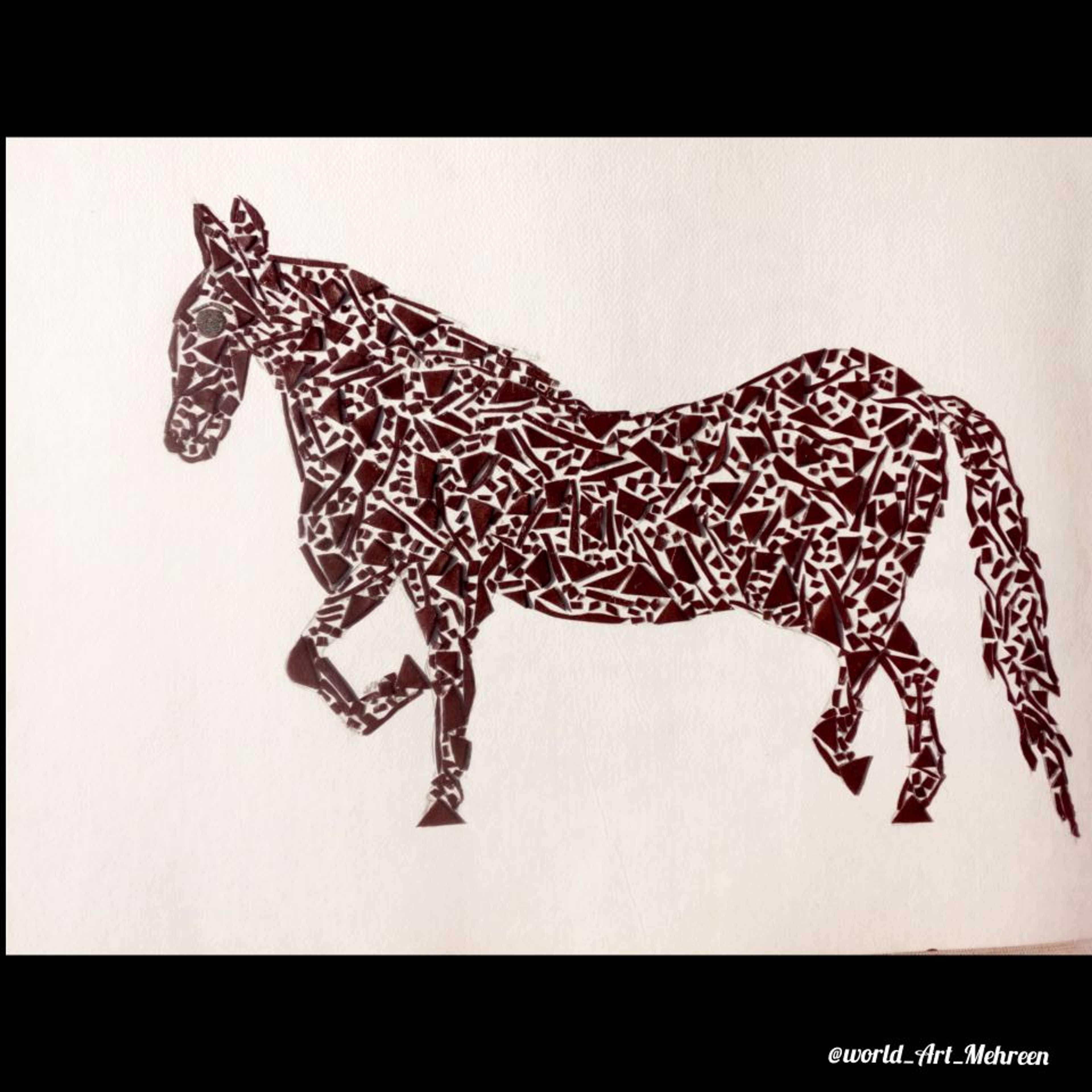  Amazing horse drawing with 3-D poly paper shape 