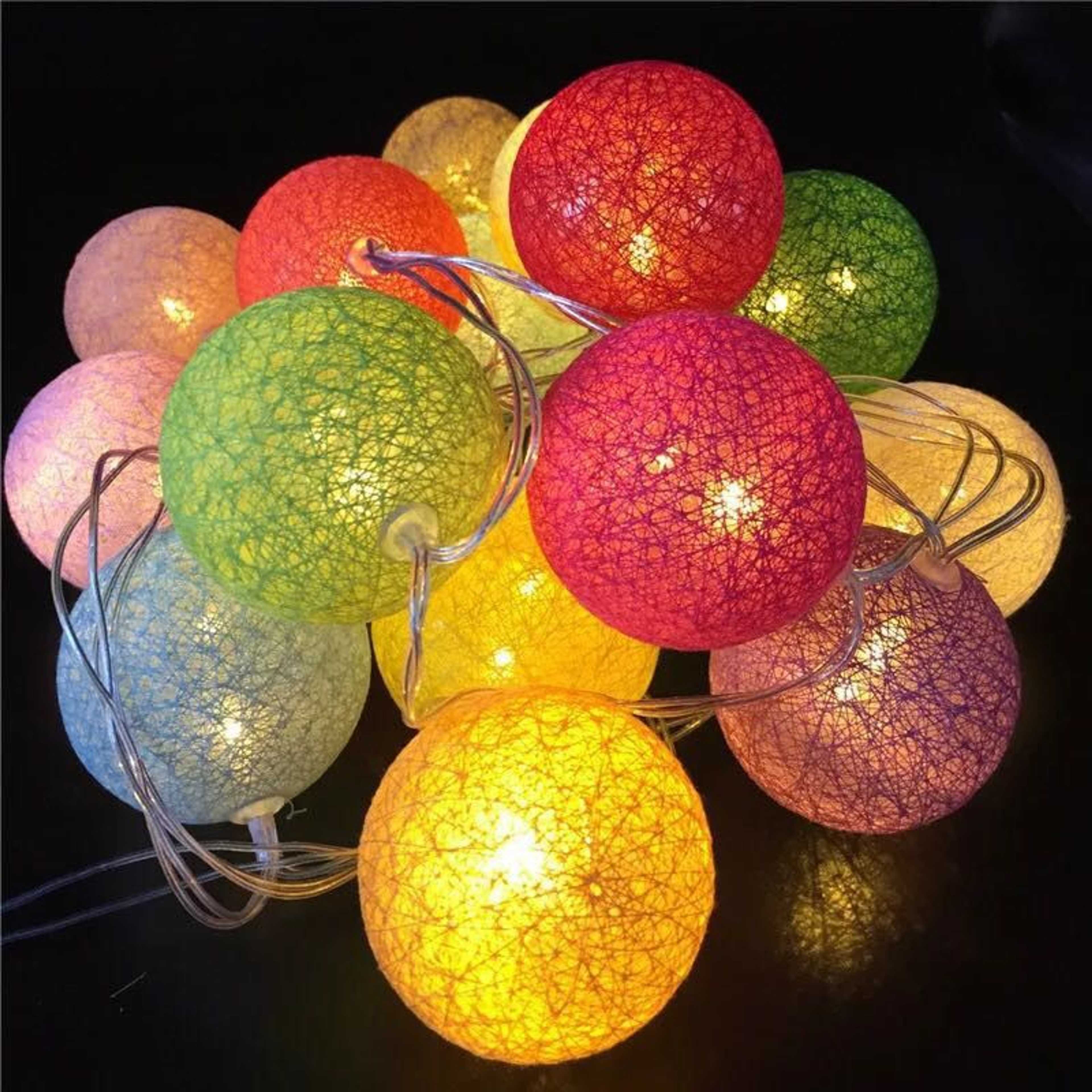 10-LED Cotton Thread Ball Fairy String Night Light Strip Lamp Eid Christmas Party Wedding Décor - Product Main Image