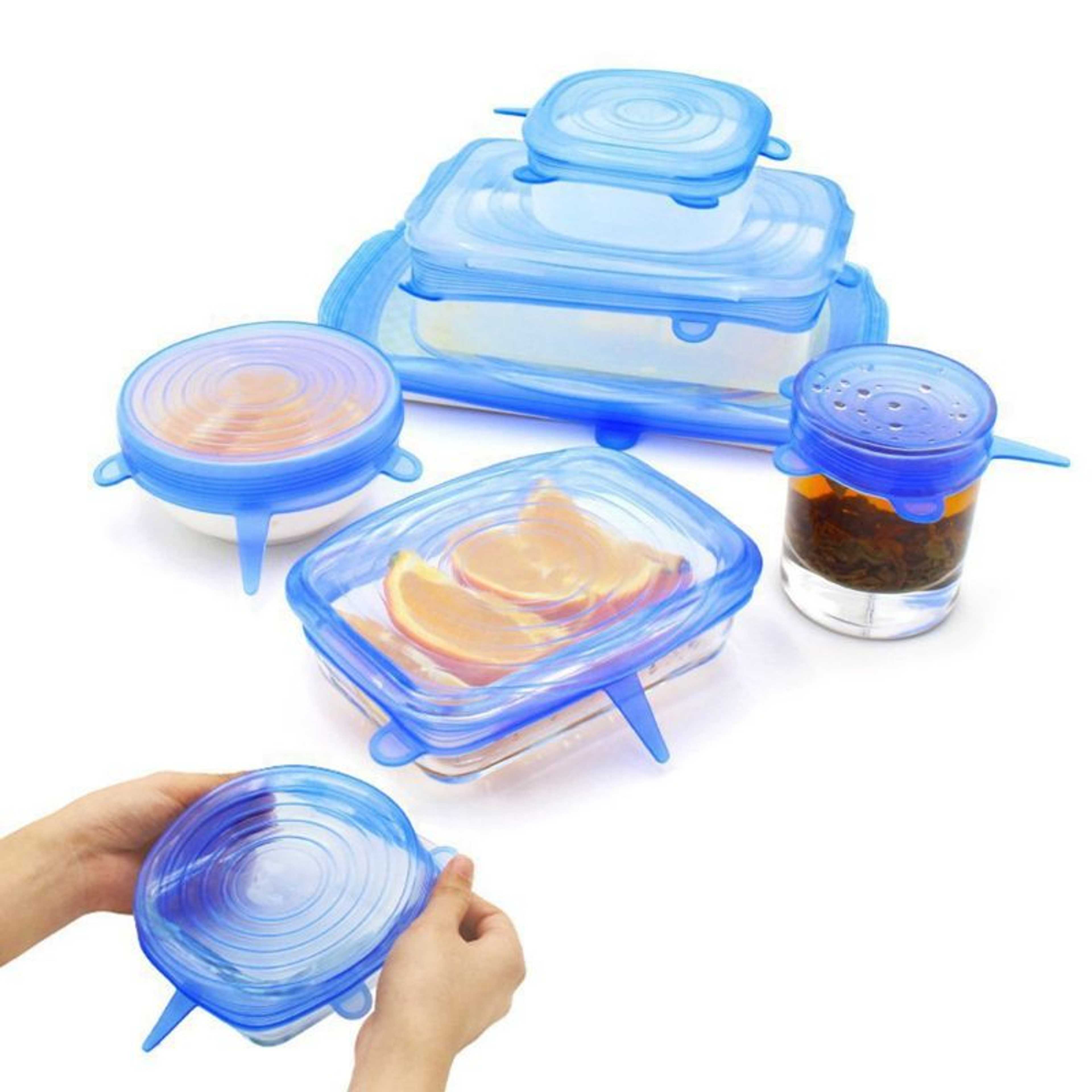 6 Pieces/Set Reusable Silicone Food Seal Wrap Square Shape Silicone Stretch Lids Keeping Food Fresh Cover Bowl Pot Lid