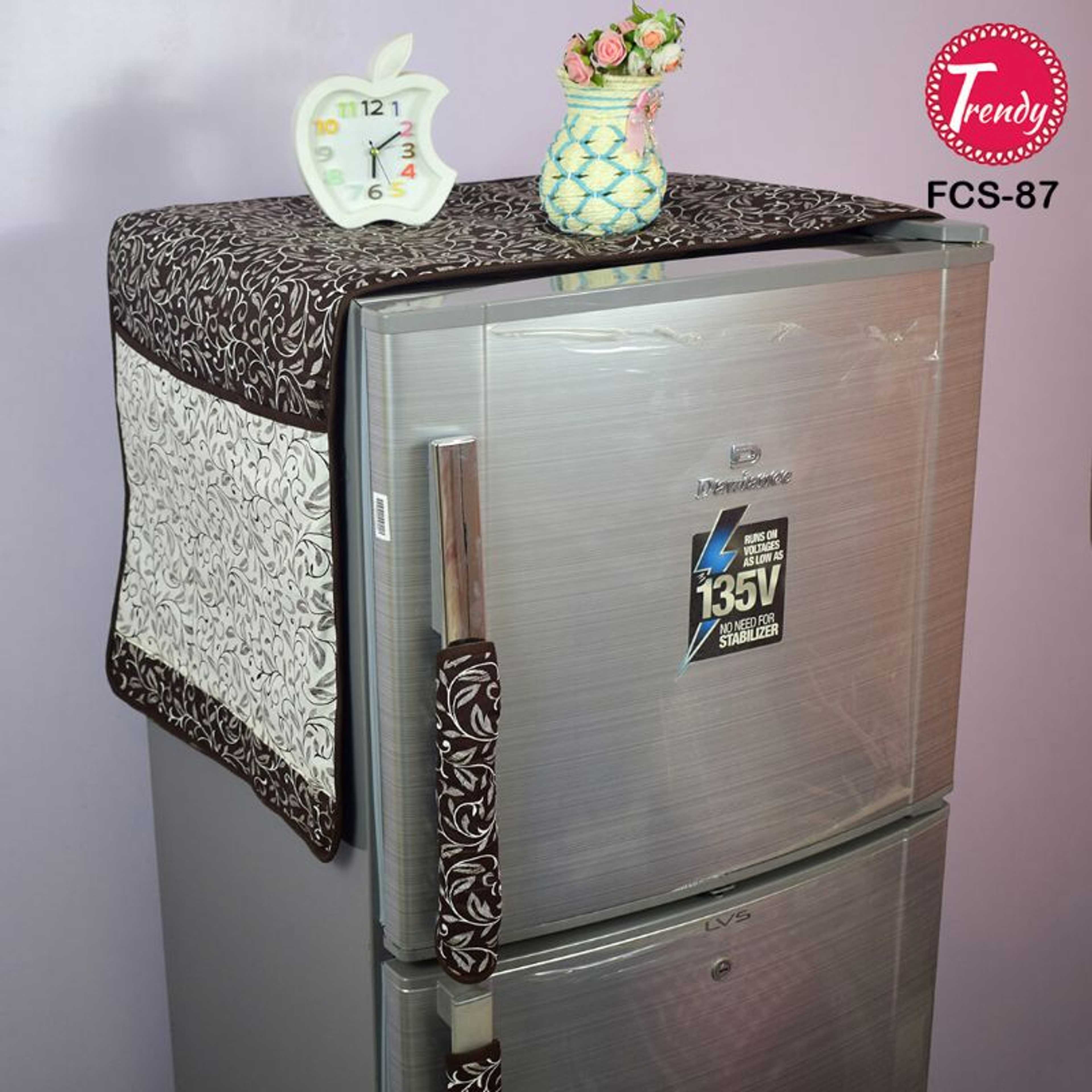 Fridge Cover with Handle Cover Brown All over Print