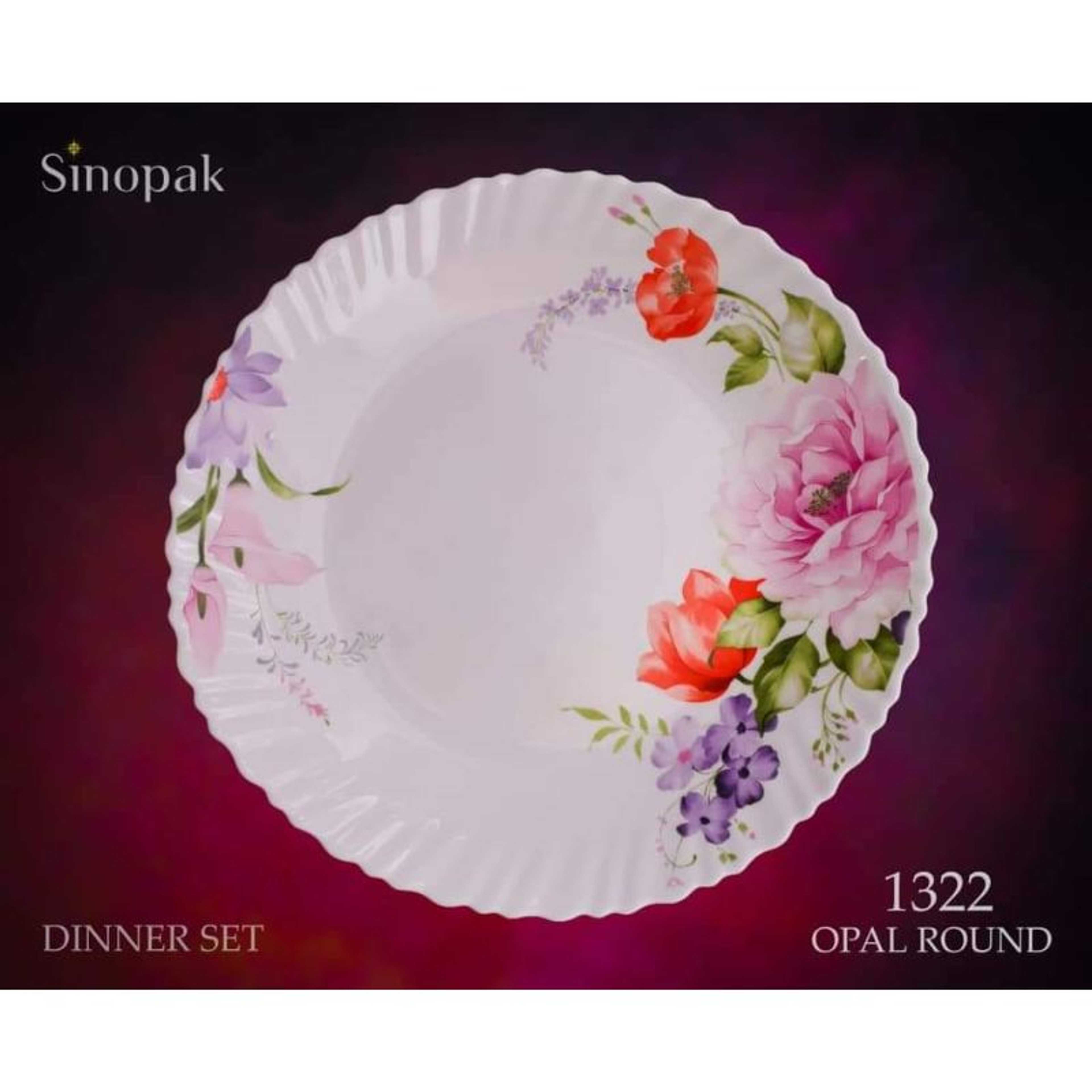 Pink color flower design 72 pcs Opel glass pyrex complete dinner set