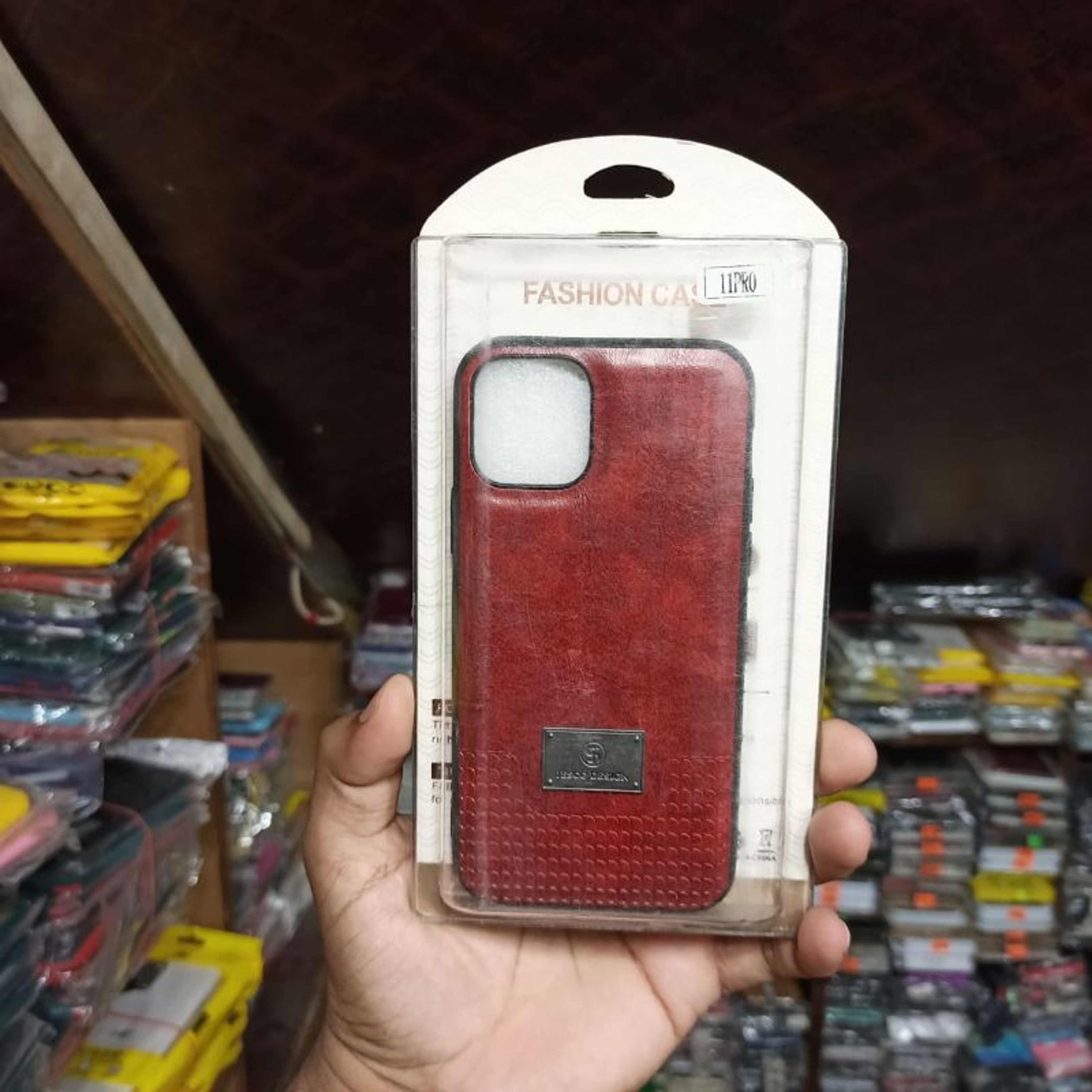 iPhone 11 Pro Red  Leather Case