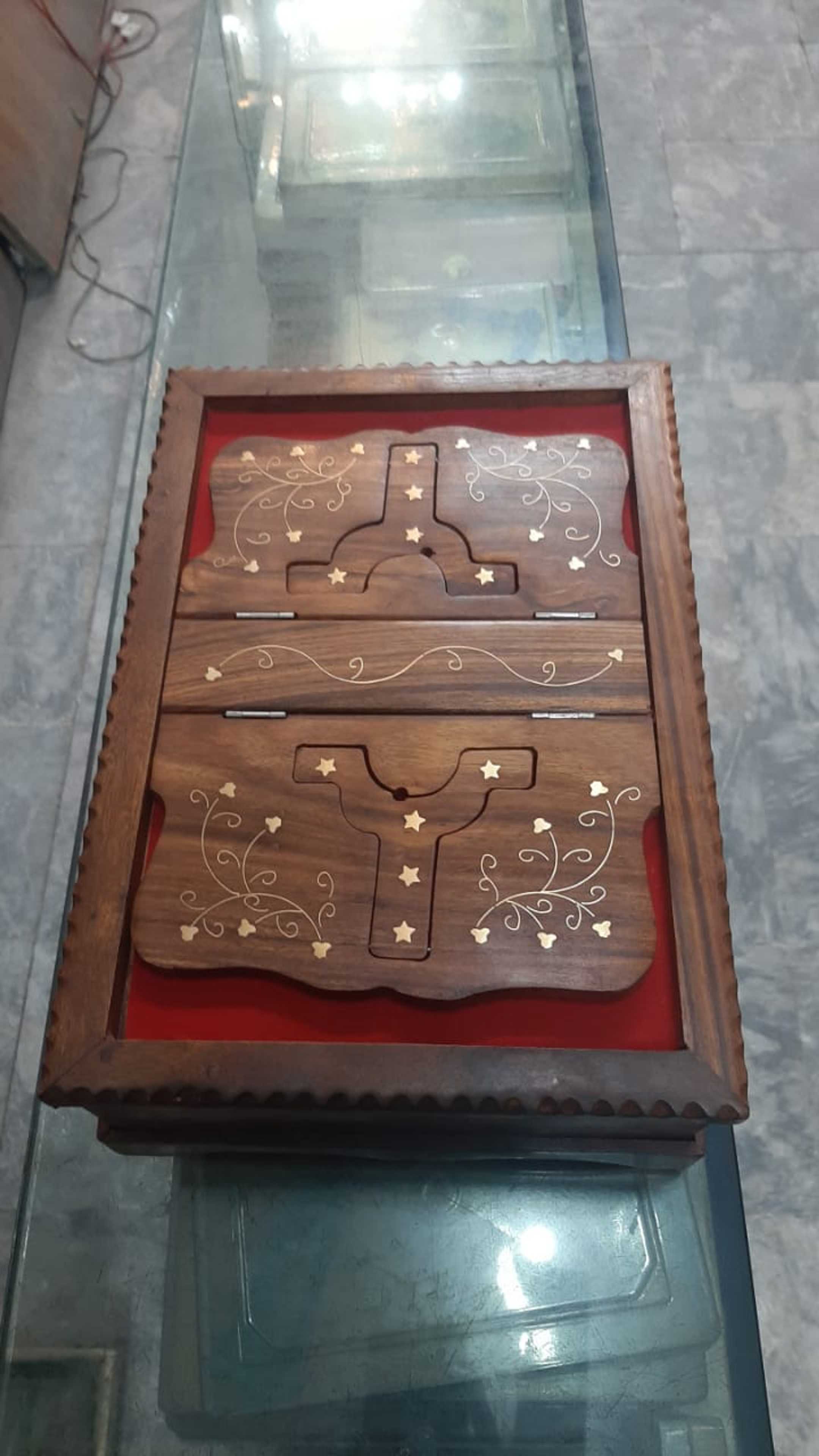 Jewelry box 7pic divider shesham wood made 2100