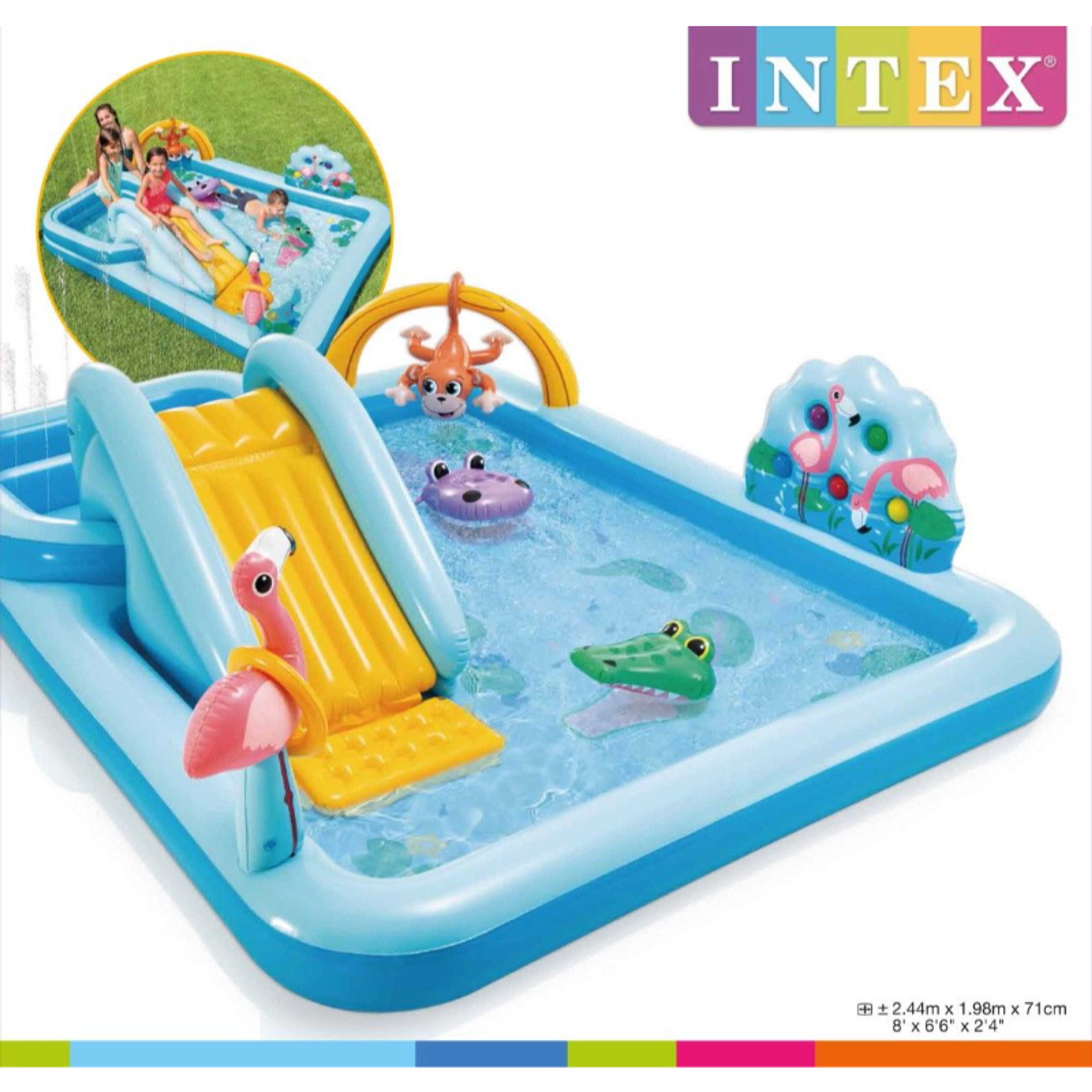 2.57m X 2.16m X 84cm Intex Jungle Adventure Play Center Inflatable Kiddie Spray Wading Pool